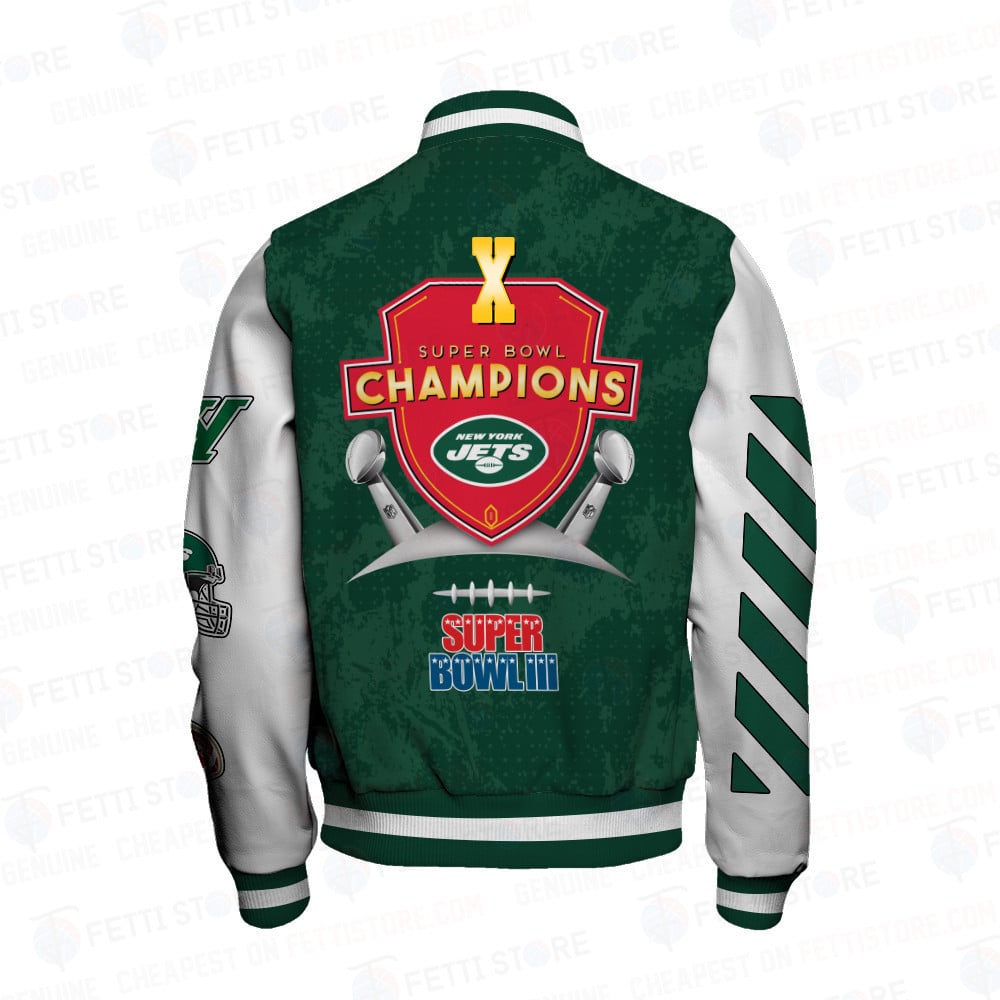 New York Jets X Champions Print Varsity Jacket SFAT V9 - Famjoys New York Jets X Champions Print Varsity Jacket SFAT V9 - Famjoys