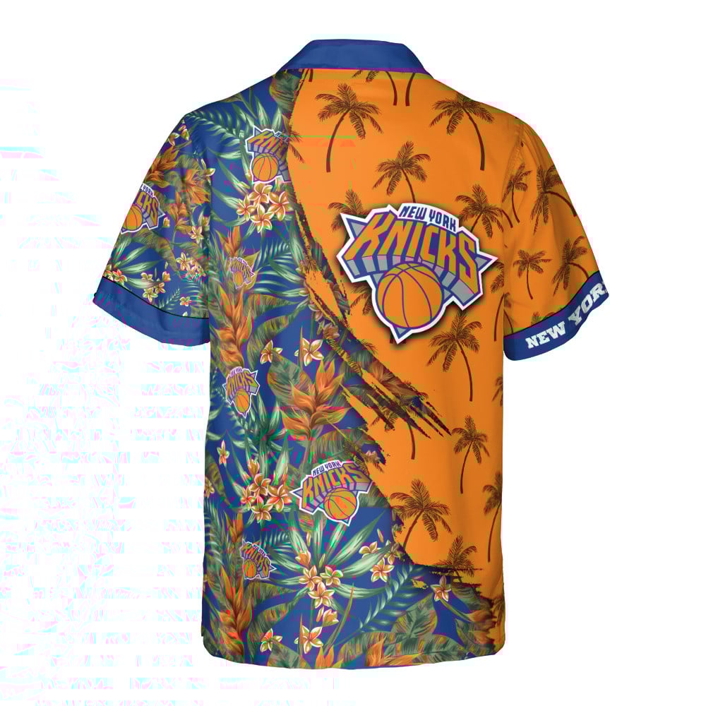 New York Knicks Hawaiian Shirt V14 - Famjoys New York Knicks Hawaiian Shirt V14 - Famjoys