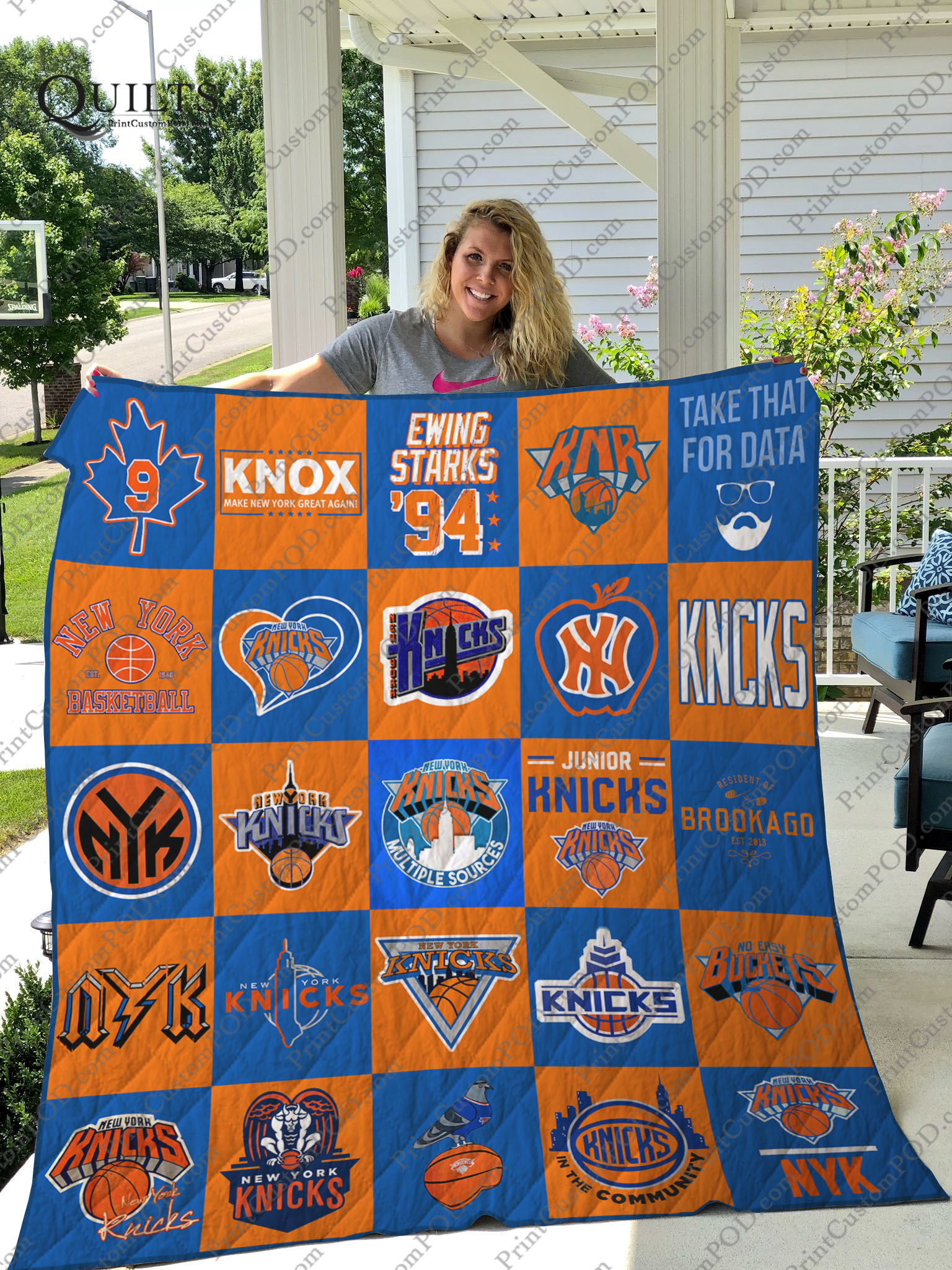 New York Knicks Quilt Blanket Ver 25 - Famjoys New York Knicks Quilt Blanket Ver 25 - Famjoys