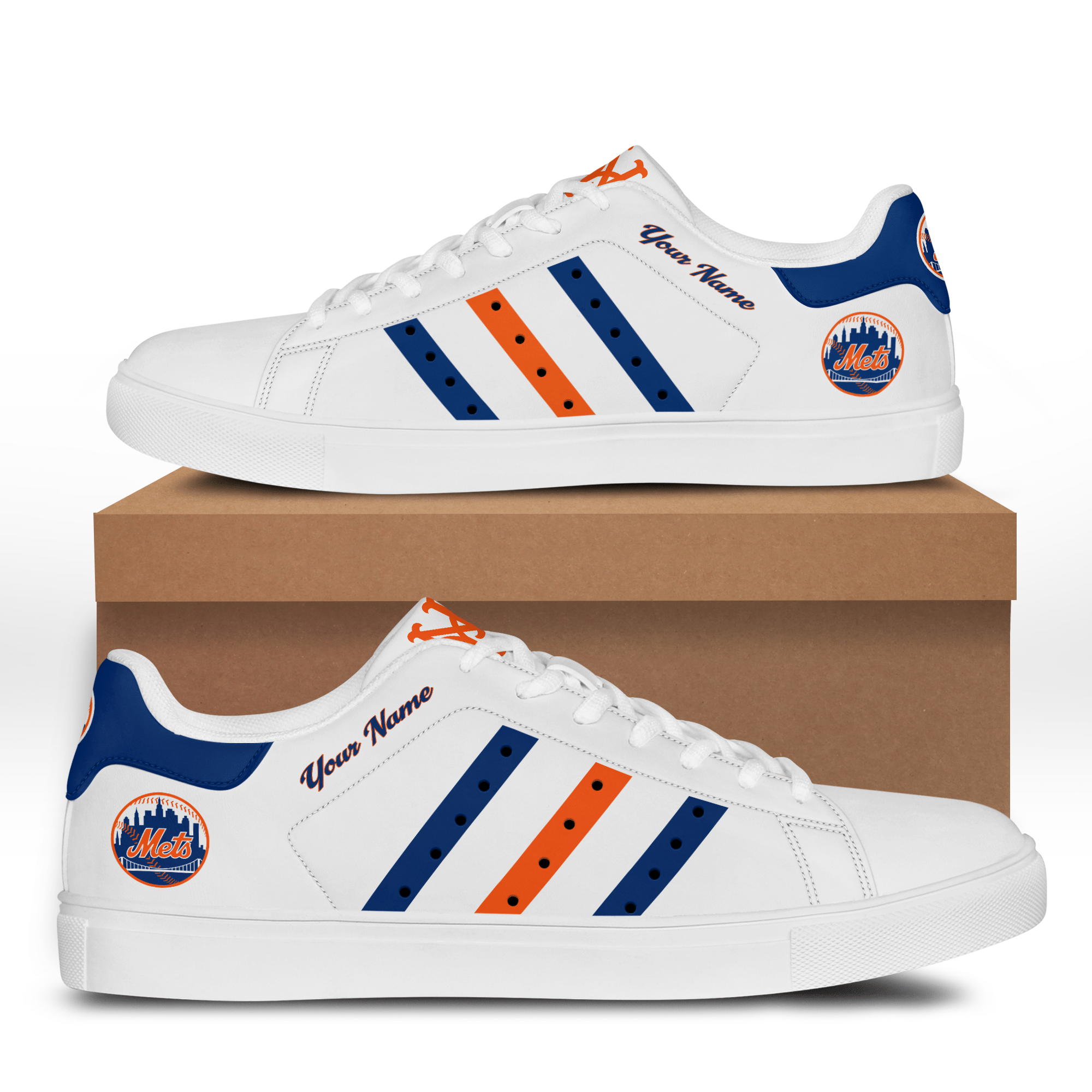 New York Mets CUSTOM NAME LOWTOP SHOES V1 - Famjoys New York Mets CUSTOM NAME LOWTOP SHOES V1 - Famjoys
