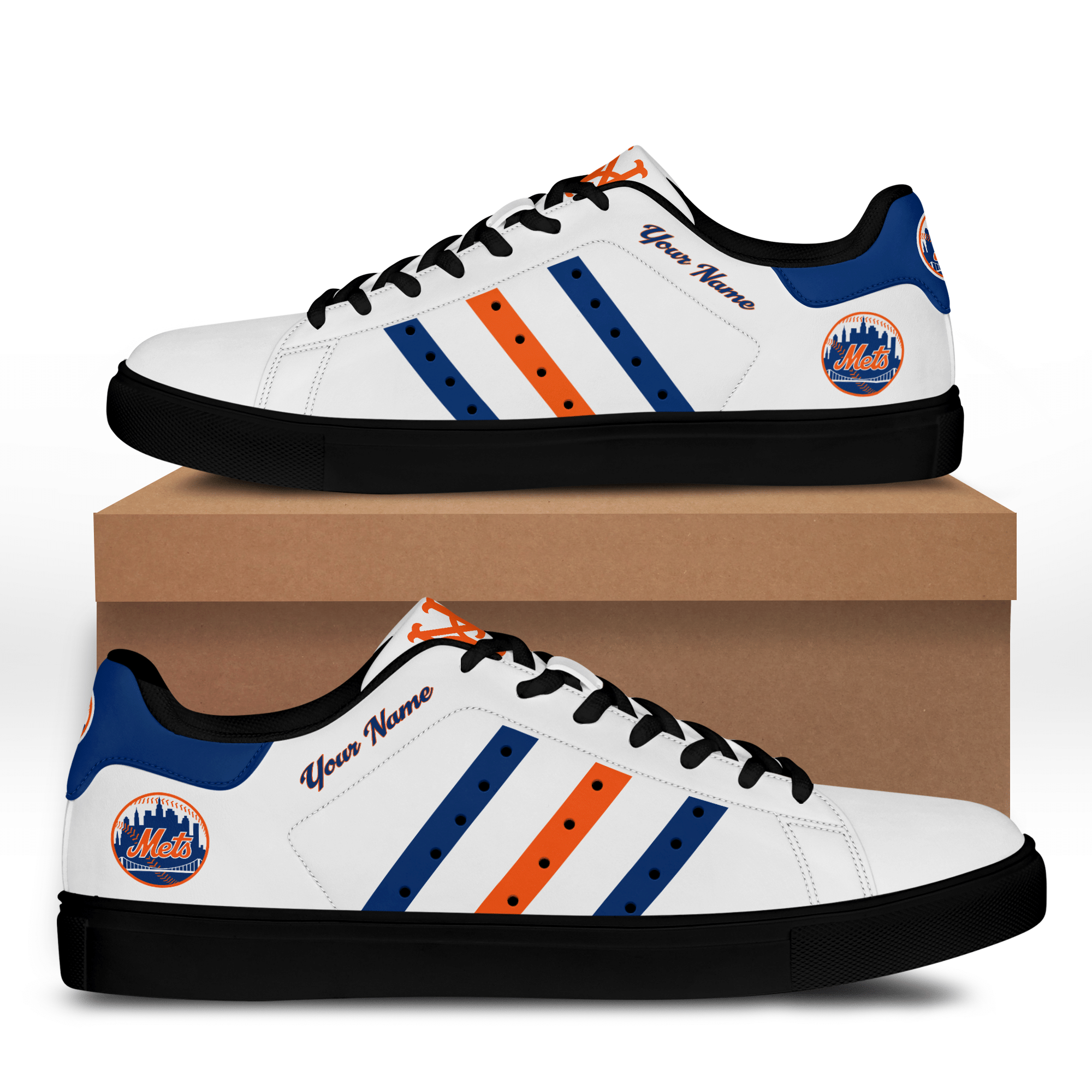 New York Mets CUSTOM NAME LOWTOP SHOES V1 - Famjoys New York Mets CUSTOM NAME LOWTOP SHOES V1 - Famjoys