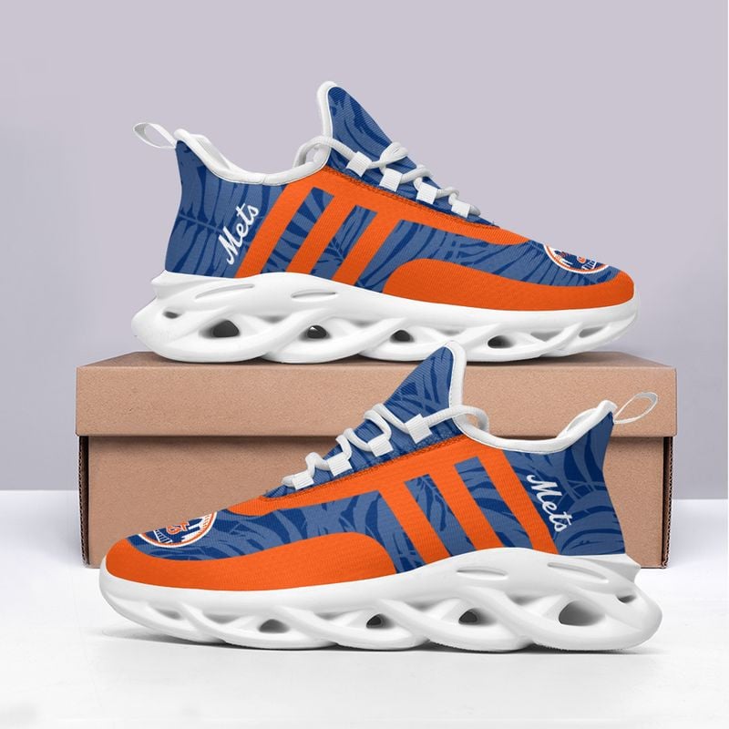 New York Mets Leaf and Stripe Pattern Men's and Women's Max Soul Shoes NLA61250 - Famjoys New York Mets Leaf and Stripe Pattern Men's and Women's Max Soul Shoes NLA61250 - Famjoys