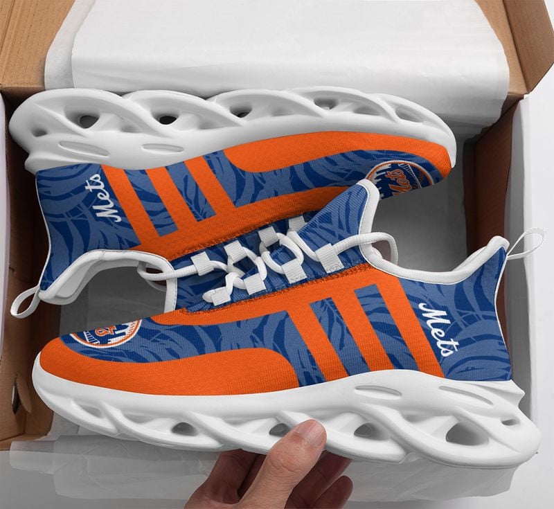 New York Mets Leaf and Stripe Pattern Men's and Women's Max Soul Shoes NLA61250 - Famjoys New York Mets Leaf and Stripe Pattern Men's and Women's Max Soul Shoes NLA61250 - Famjoys