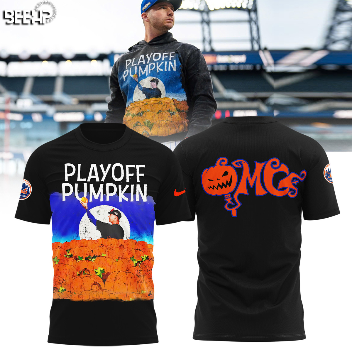 New York Mets Playoff Pumpkin Shirt - Famjoys New York Mets Playoff Pumpkin Shirt - Famjoys