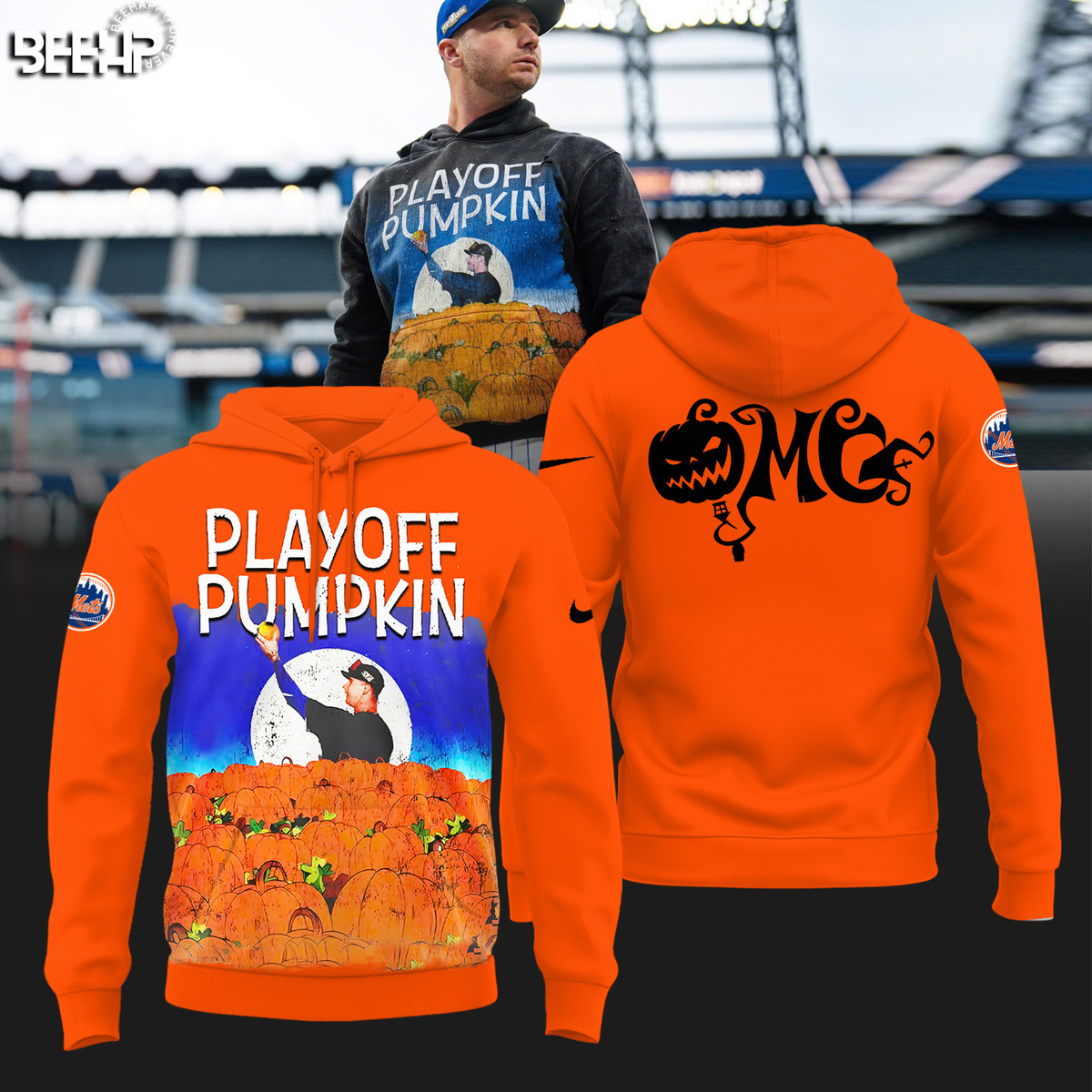 New York Mets Playoff Pumpkin Shirt - Famjoys New York Mets Playoff Pumpkin Shirt - Famjoys