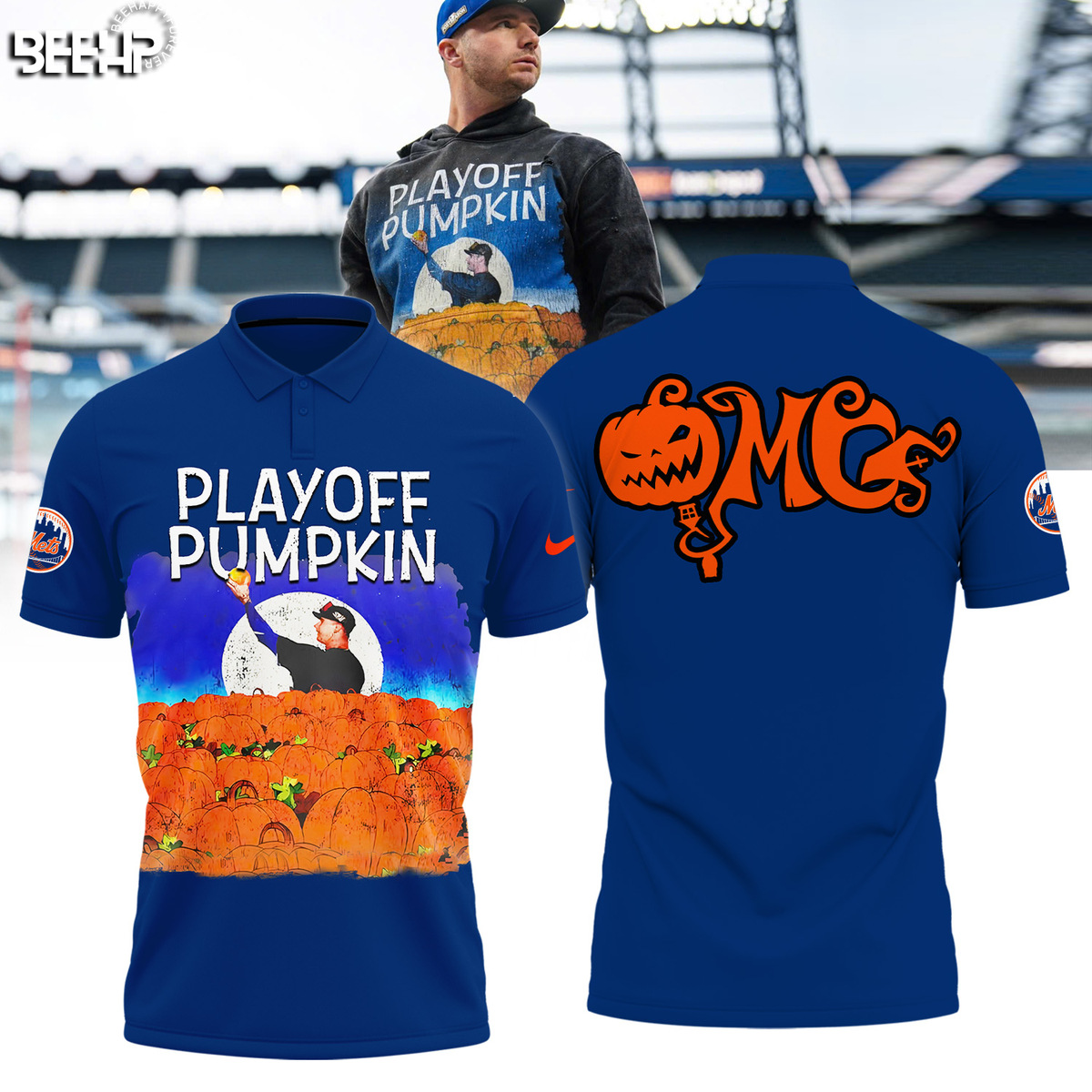 New York Mets Playoff Pumpkin Shirt - Famjoys New York Mets Playoff Pumpkin Shirt - Famjoys