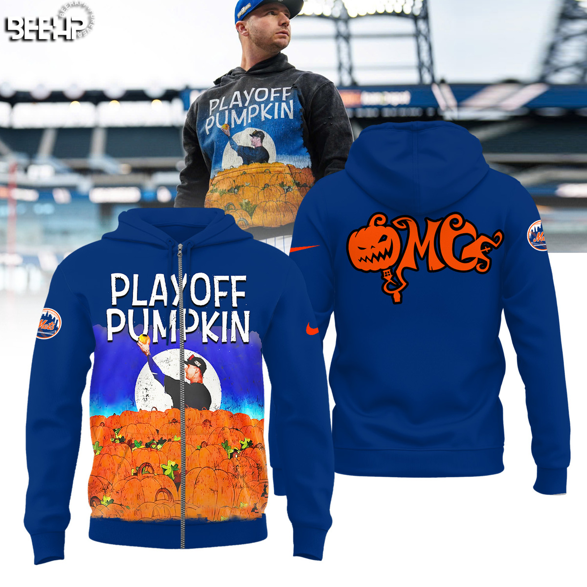 New York Mets Playoff Pumpkin Shirt - Famjoys New York Mets Playoff Pumpkin Shirt - Famjoys