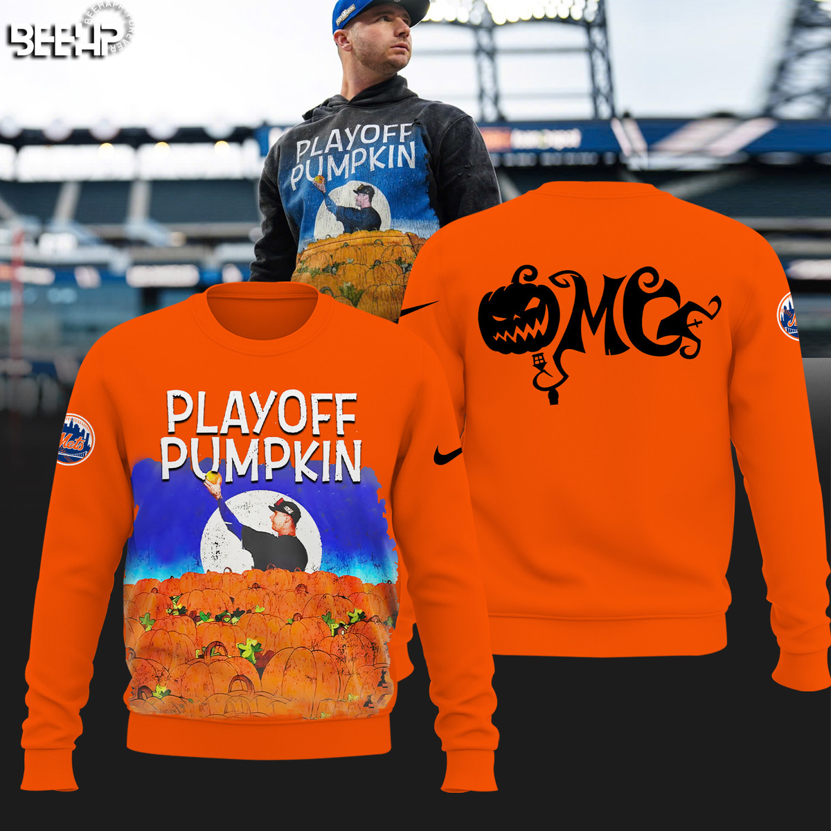 New York Mets Playoff Pumpkin Shirt - Famjoys New York Mets Playoff Pumpkin Shirt - Famjoys