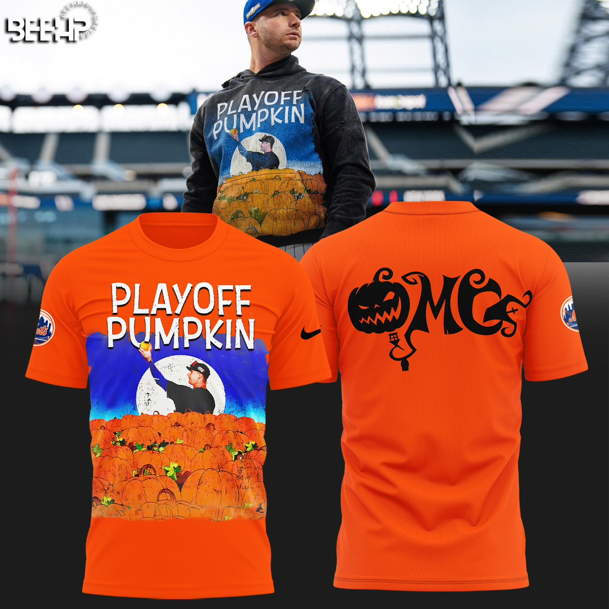 New York Mets Playoff Pumpkin Shirt - Famjoys New York Mets Playoff Pumpkin Shirt - Famjoys