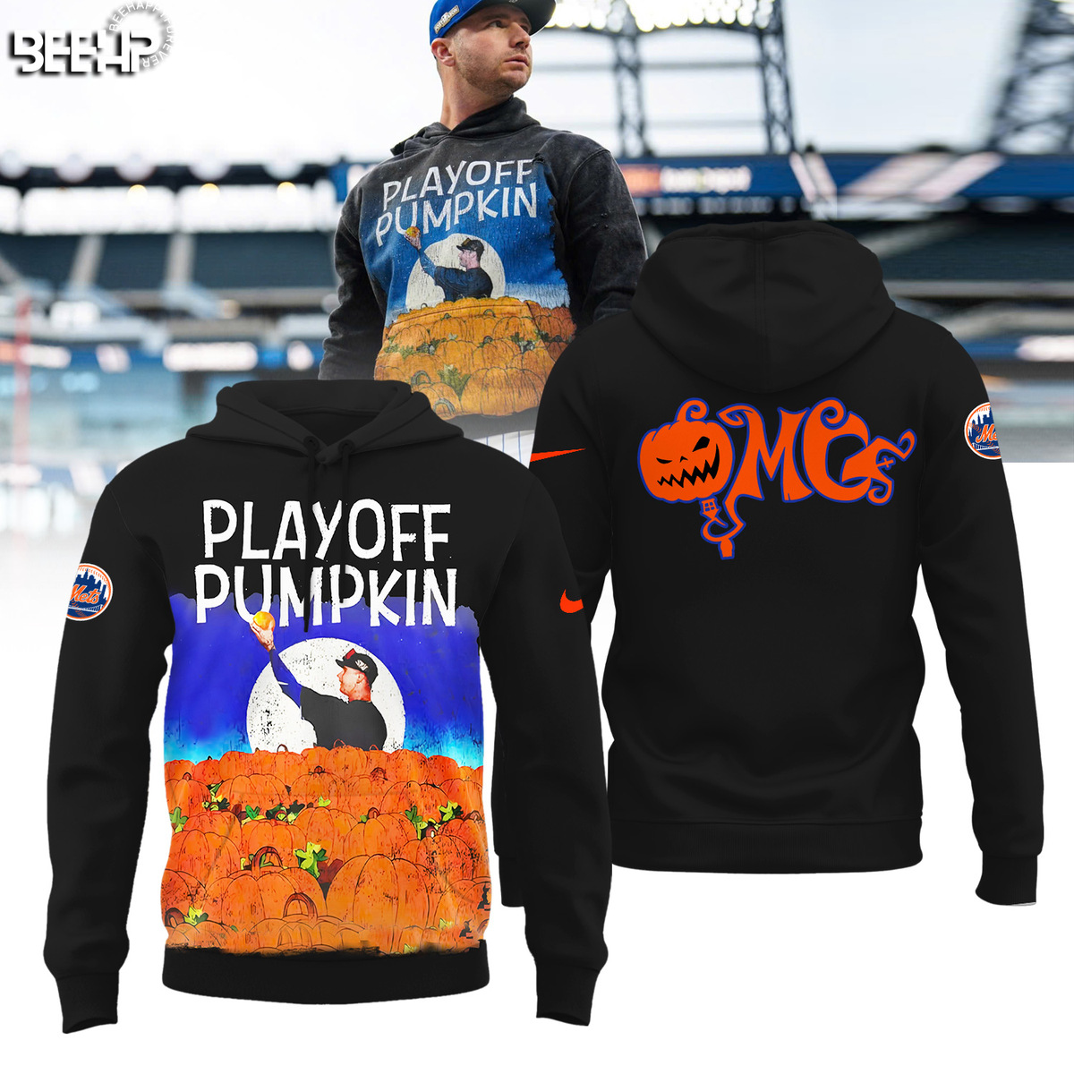 New York Mets Playoff Pumpkin Shirt - Famjoys New York Mets Playoff Pumpkin Shirt - Famjoys