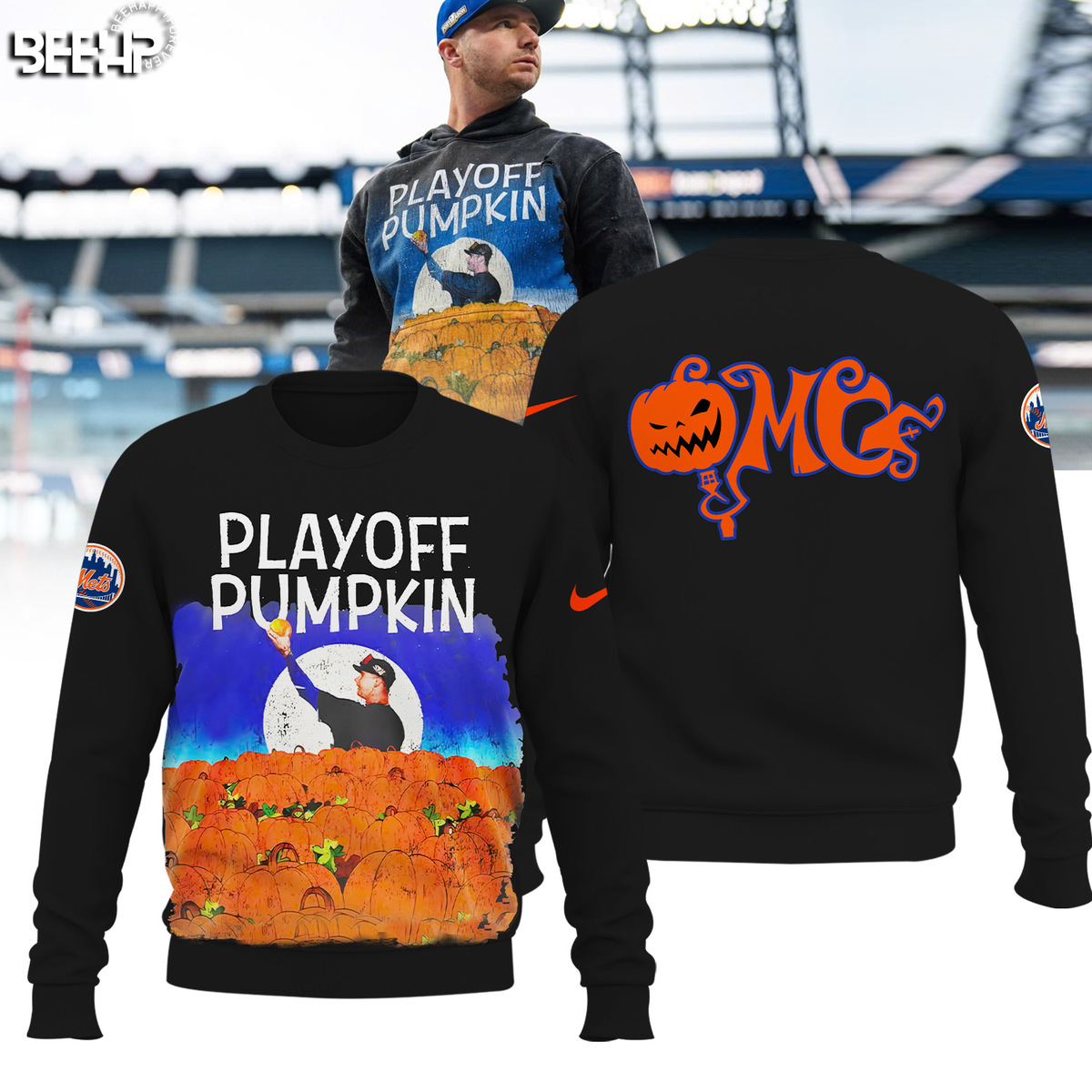 New York Mets Playoff Pumpkin Shirt - Famjoys New York Mets Playoff Pumpkin Shirt - Famjoys