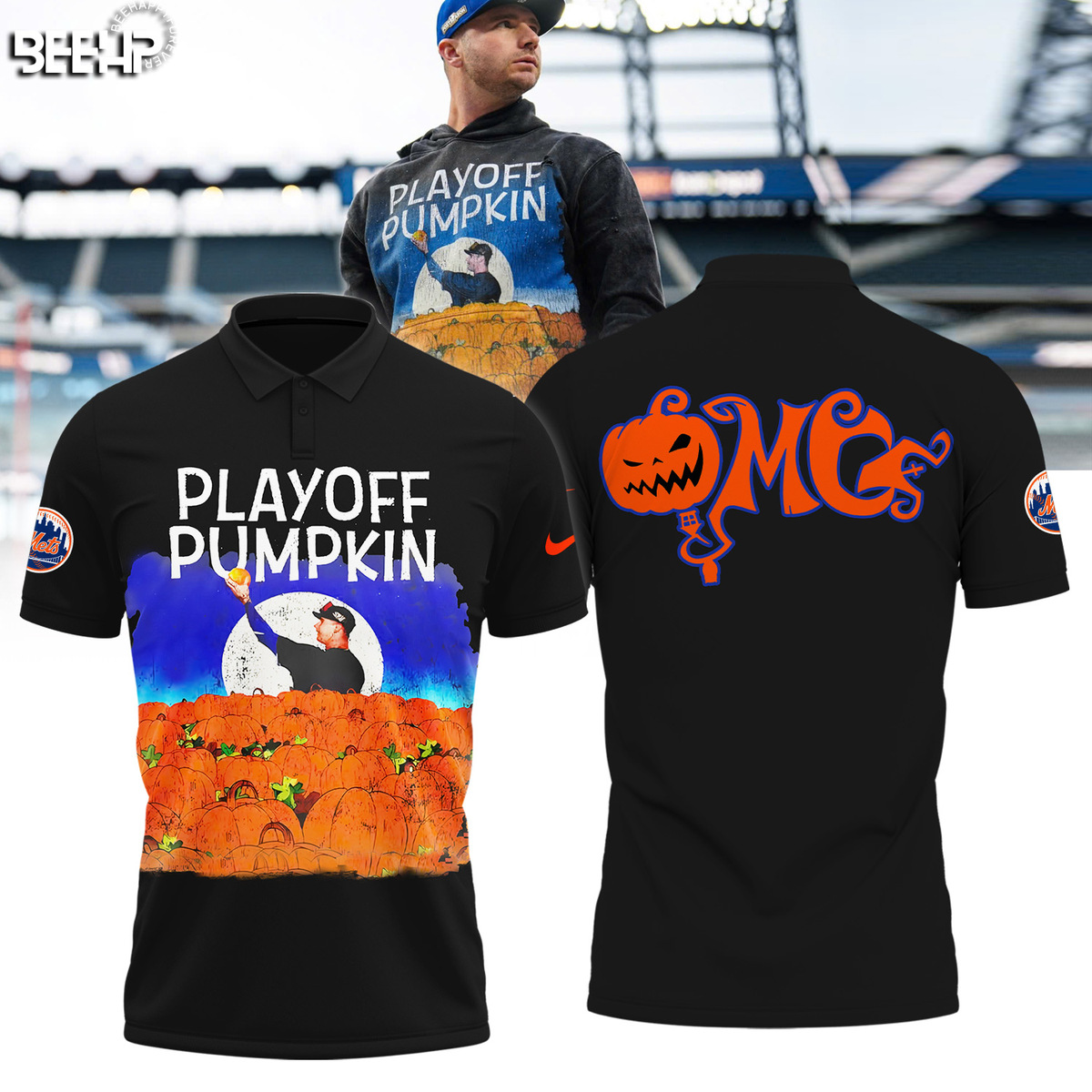 New York Mets Playoff Pumpkin Shirt - Famjoys New York Mets Playoff Pumpkin Shirt - Famjoys