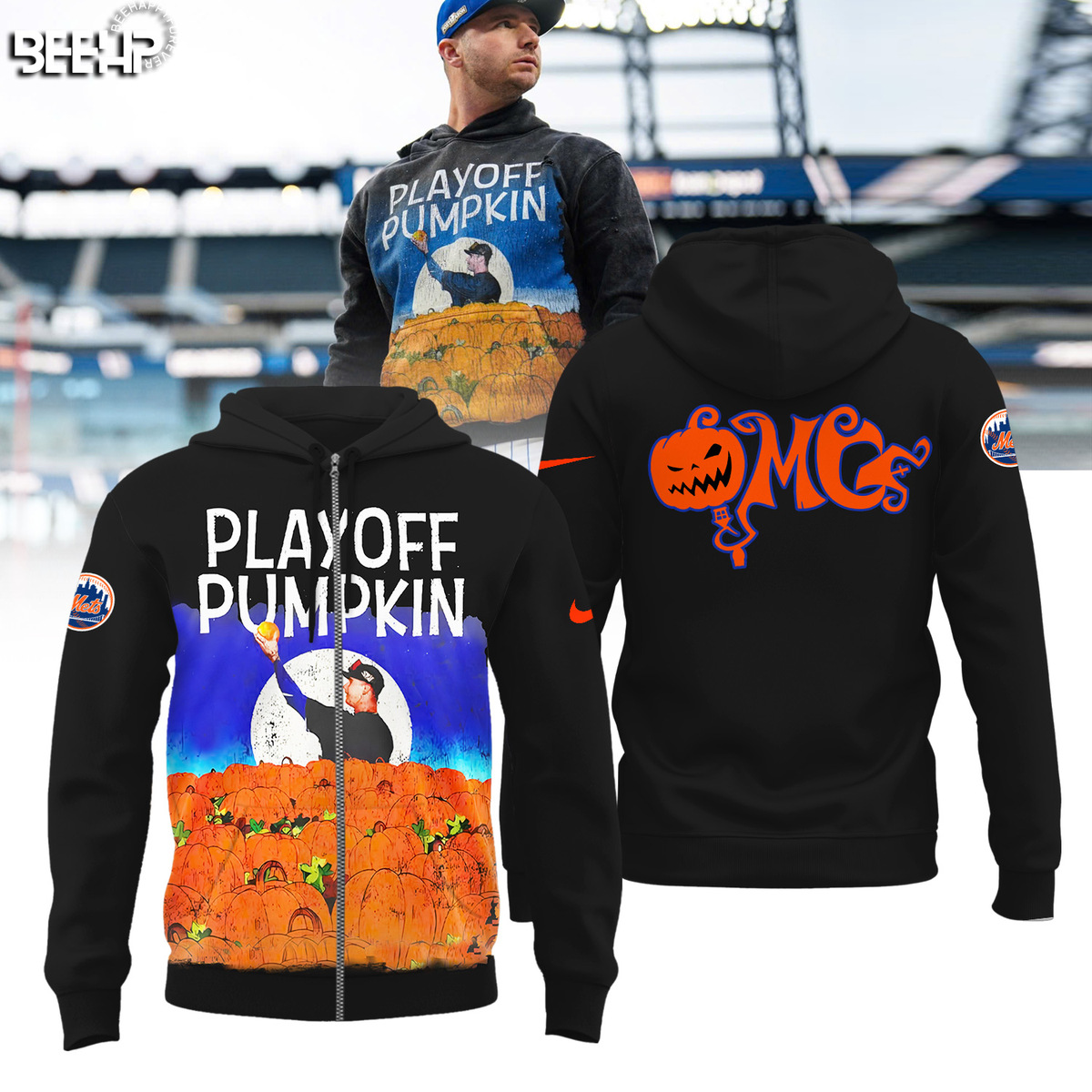 New York Mets Playoff Pumpkin Shirt - Famjoys New York Mets Playoff Pumpkin Shirt - Famjoys