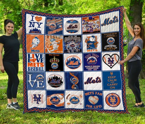New York Mets Quilt Blanket - Famjoys New York Mets Quilt Blanket - Famjoys