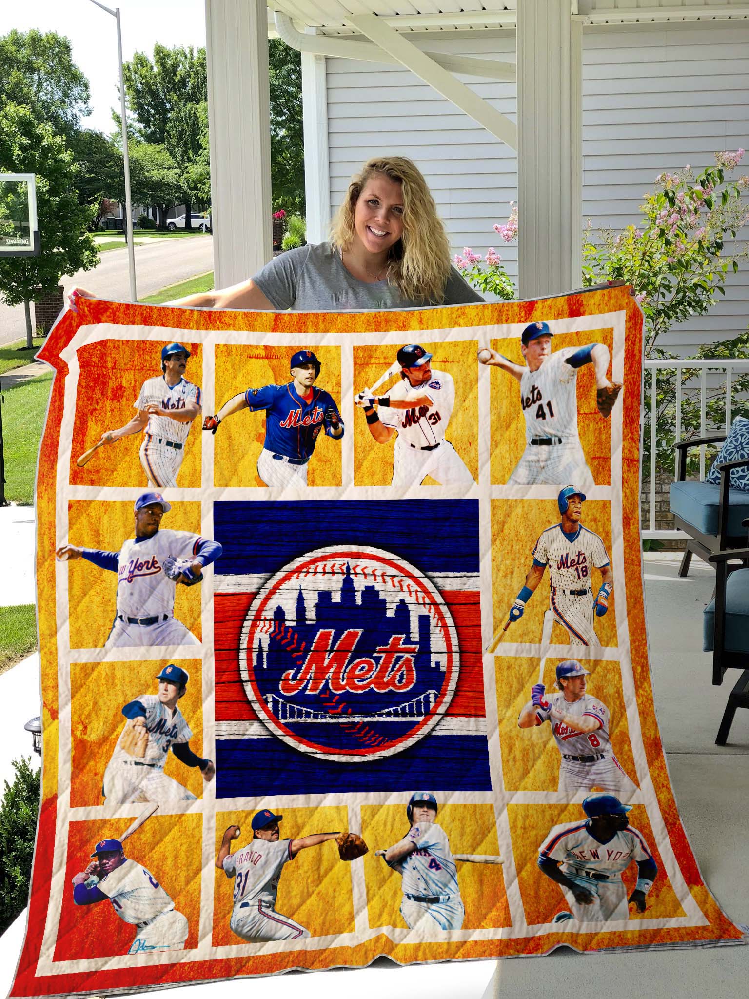 New York Mets Quilt Blanket - Famjoys New York Mets Quilt Blanket - Famjoys