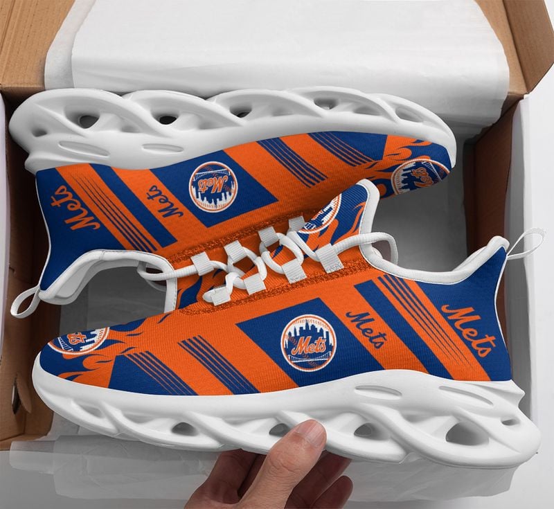 New York Mets Stripe and Fire Pattern Max Soul Shoes NEW019650 - Famjoys New York Mets Stripe and Fire Pattern Max Soul Shoes NEW019650 - Famjoys