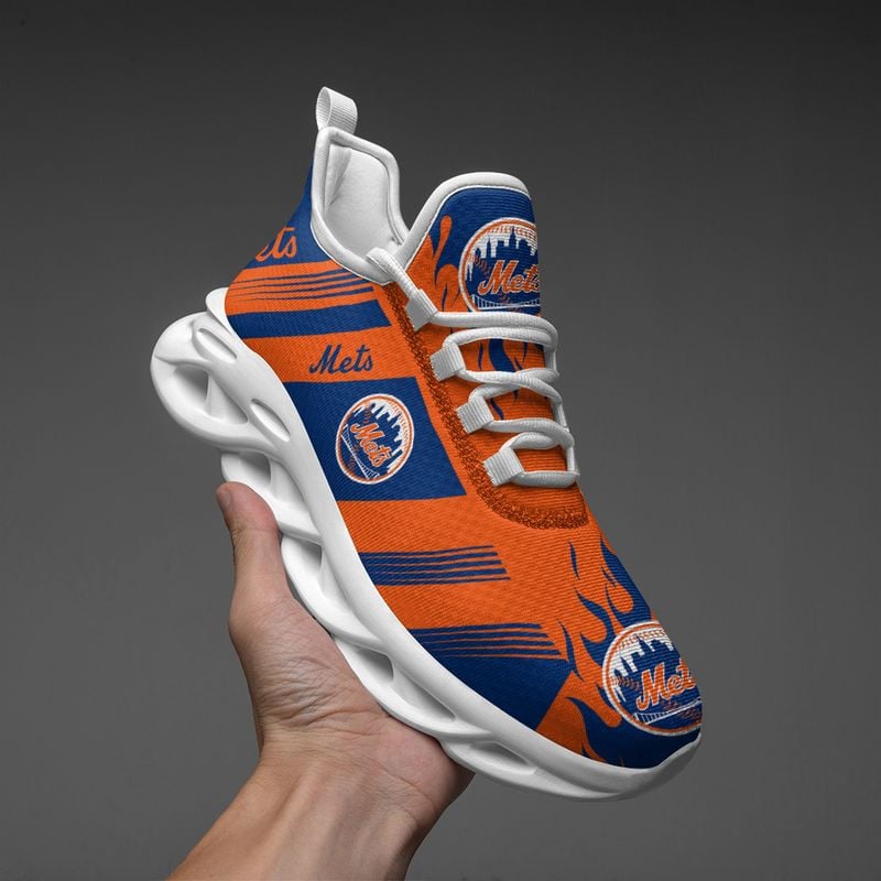 New York Mets Stripe and Fire Pattern Max Soul Shoes NEW019650 - Famjoys New York Mets Stripe and Fire Pattern Max Soul Shoes NEW019650 - Famjoys