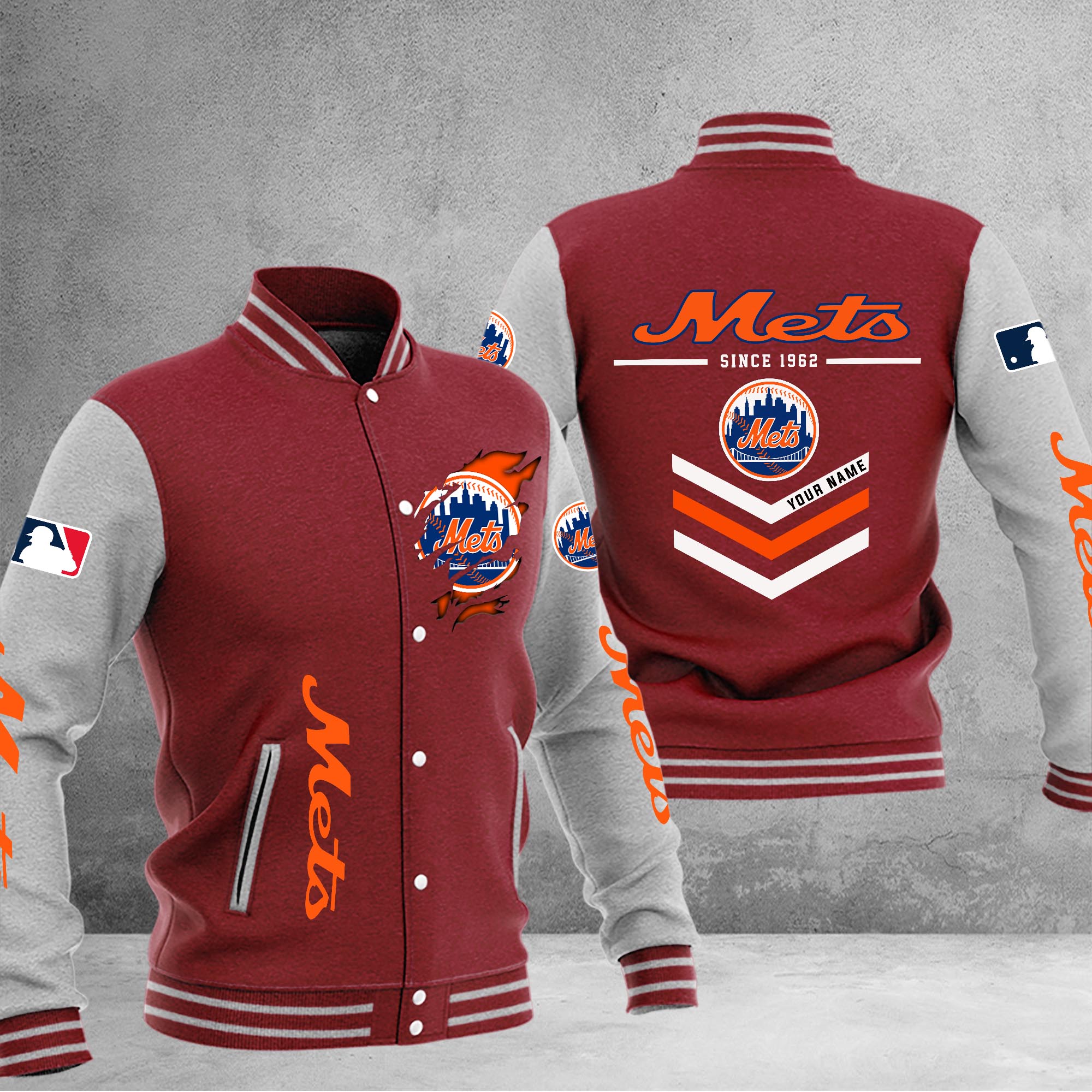 New York Mets Varsity Baseball Jacket - Famjoys New York Mets Varsity Baseball Jacket - Famjoys