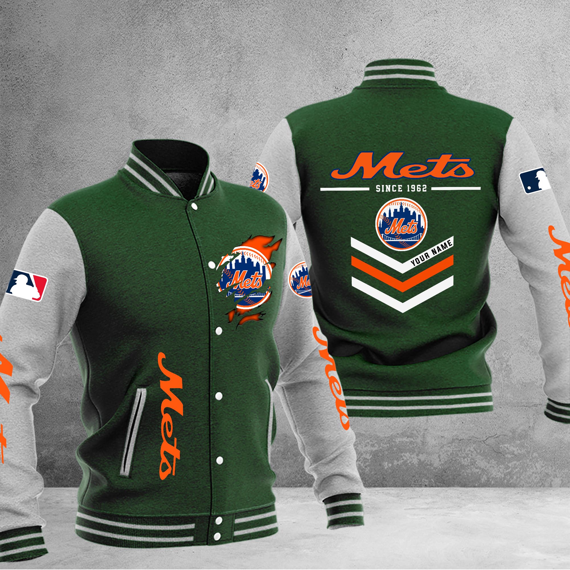 New York Mets Varsity Baseball Jacket - Famjoys New York Mets Varsity Baseball Jacket - Famjoys