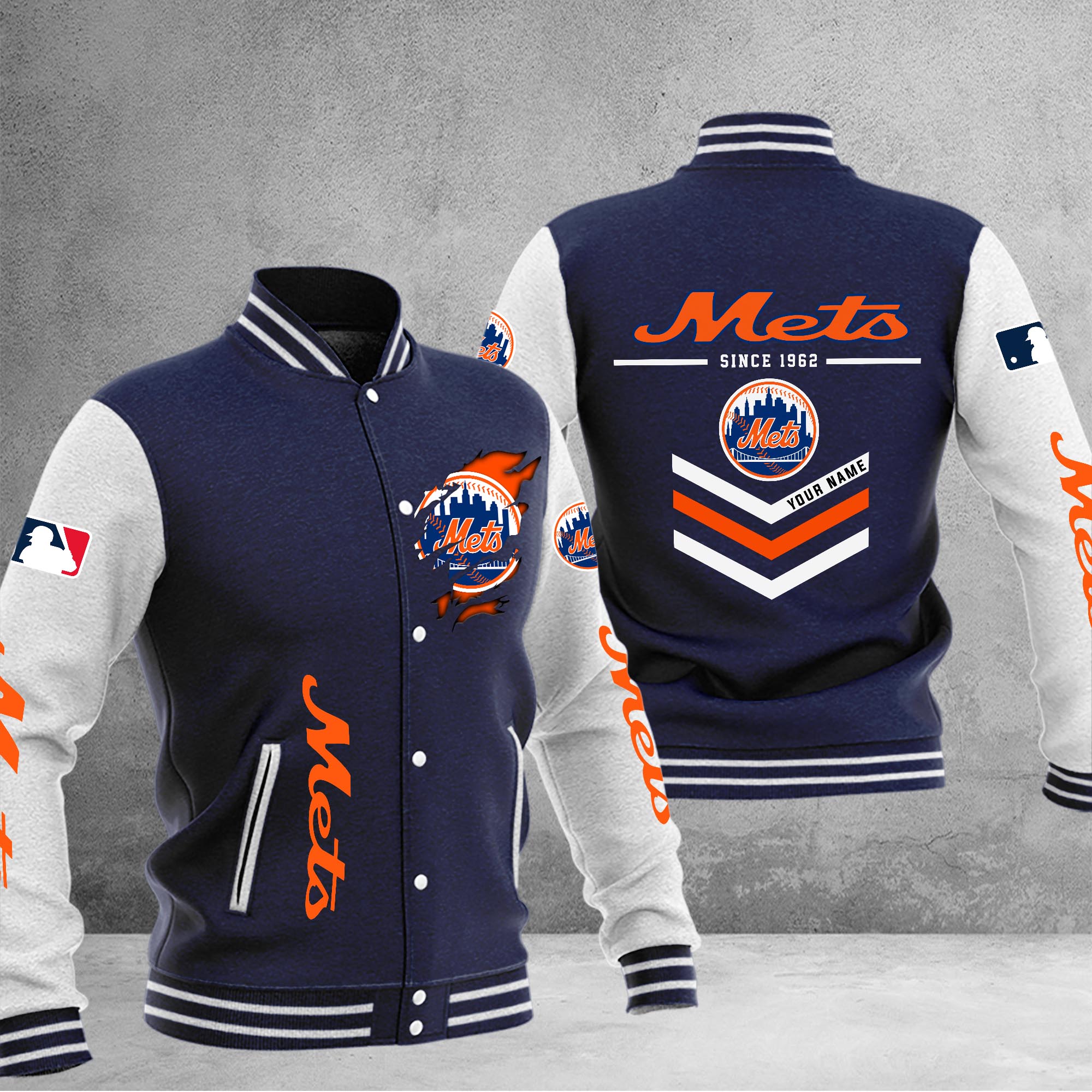 New York Mets Varsity Baseball Jacket - Famjoys New York Mets Varsity Baseball Jacket - Famjoys