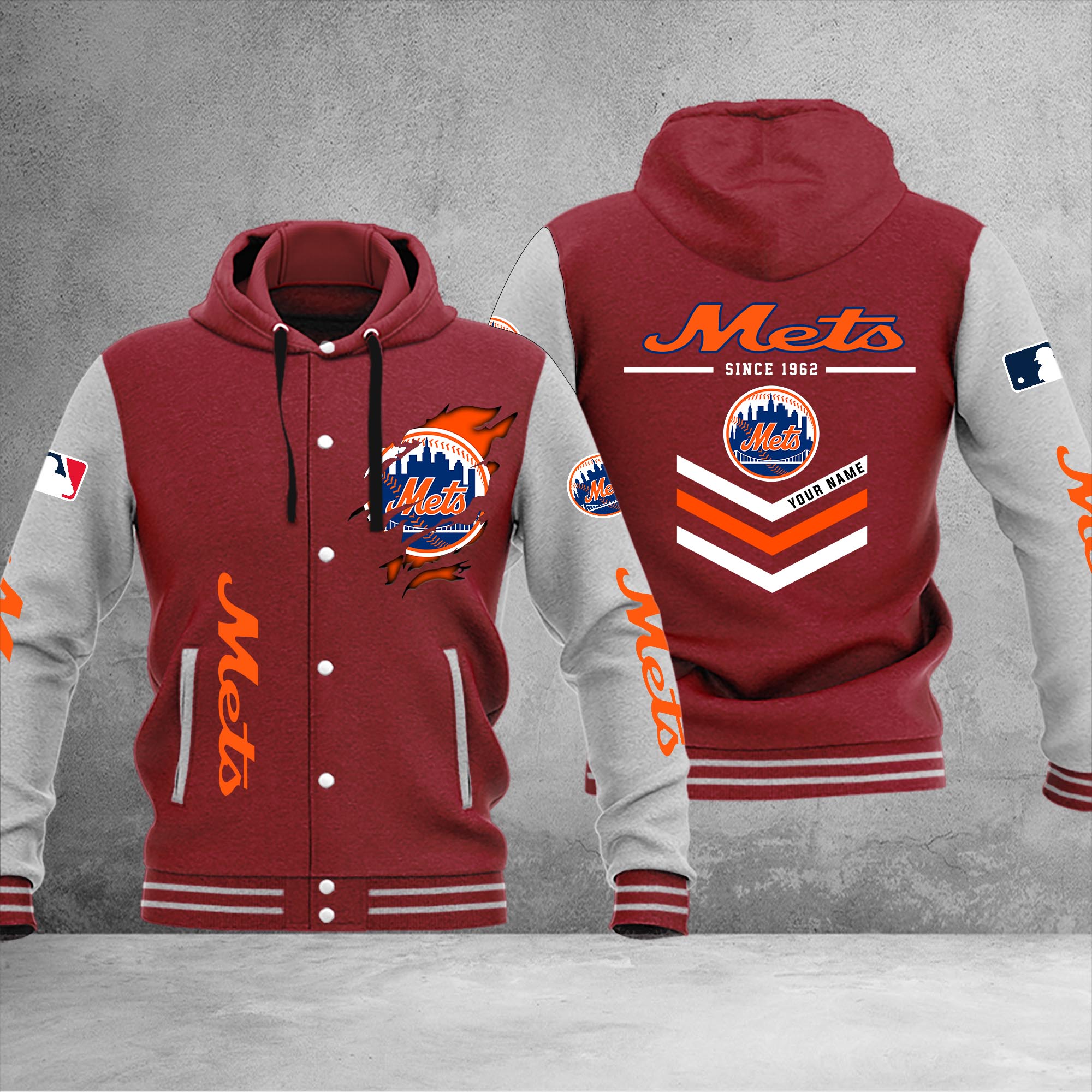 New York Mets Varsity Baseball Jacket - Famjoys New York Mets Varsity Baseball Jacket - Famjoys