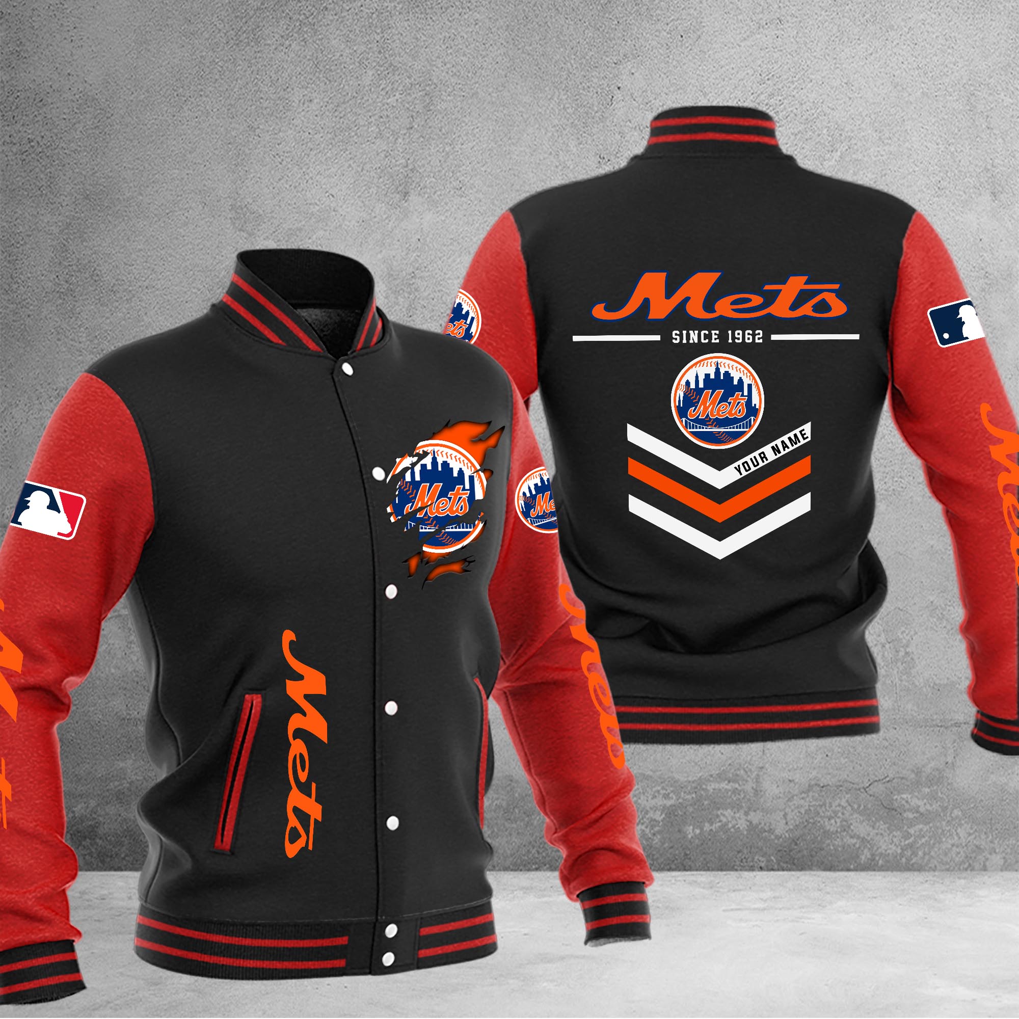 New York Mets Varsity Baseball Jacket - Famjoys New York Mets Varsity Baseball Jacket - Famjoys