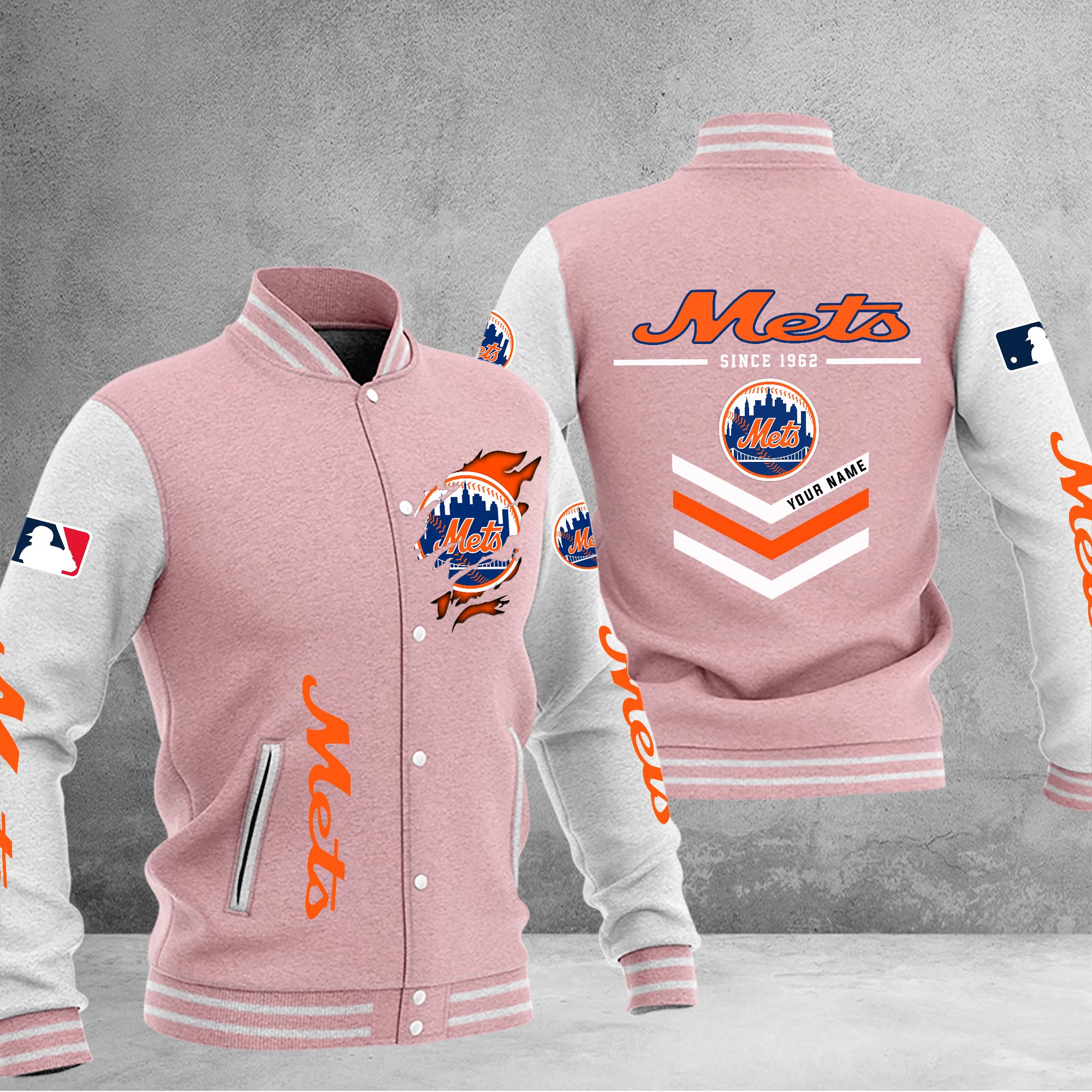 New York Mets Varsity Baseball Jacket - Famjoys New York Mets Varsity Baseball Jacket - Famjoys