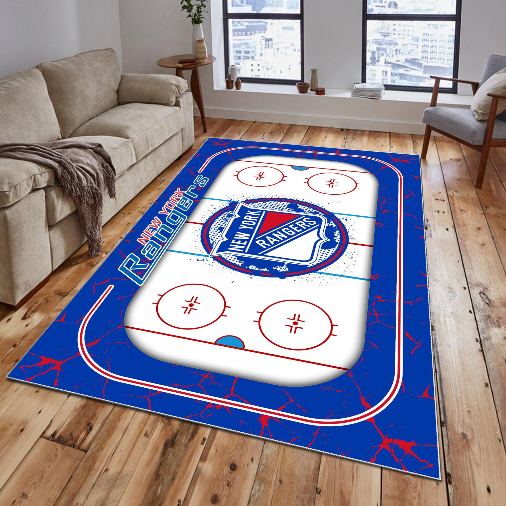 New York Rangers Area Rug 189 - Famjoys New York Rangers Area Rug 189 - Famjoys