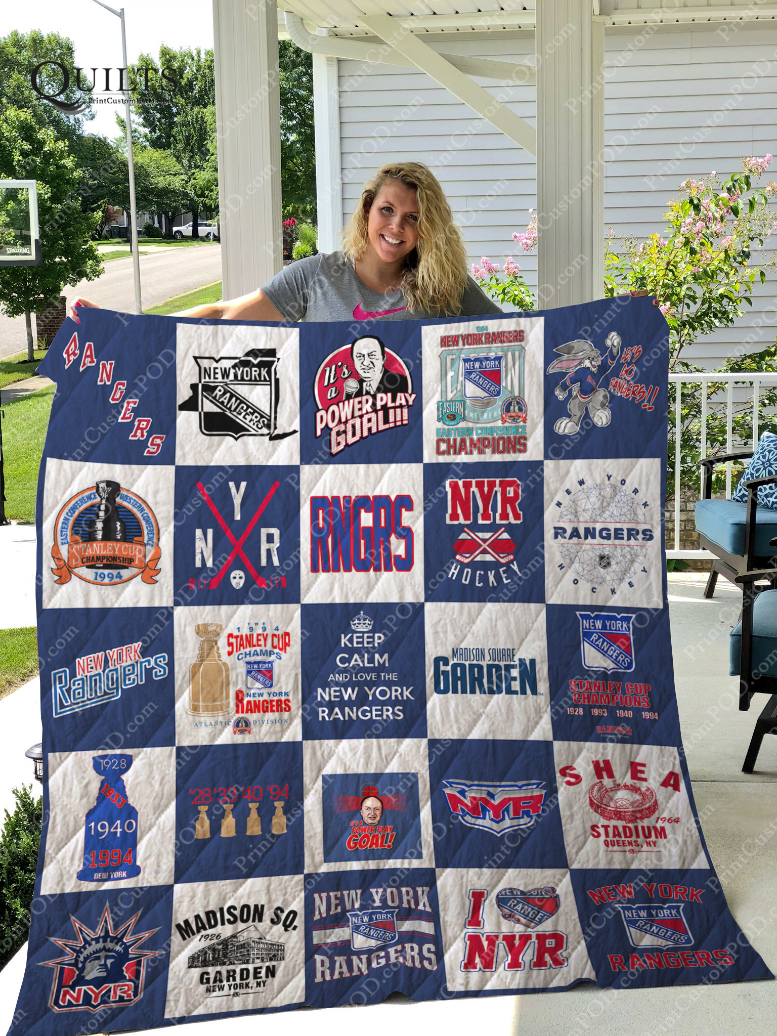 New York Rangers Quilt Blanket Ver 25 - Famjoys New York Rangers Quilt Blanket Ver 25 - Famjoys