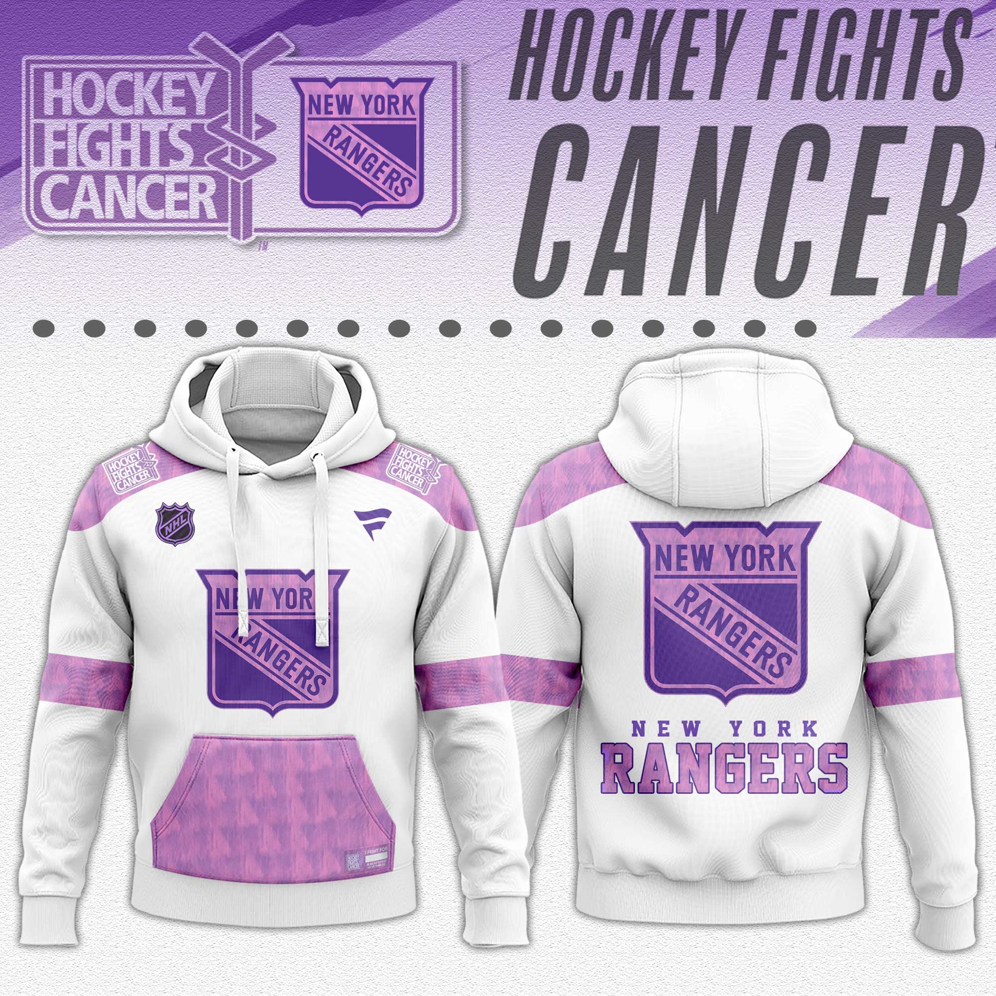 New York Rangers x Hockey Fights Cancer White Hoodie 2024 - Famjoys New York Rangers x Hockey Fights Cancer White Hoodie 2024 - Famjoys