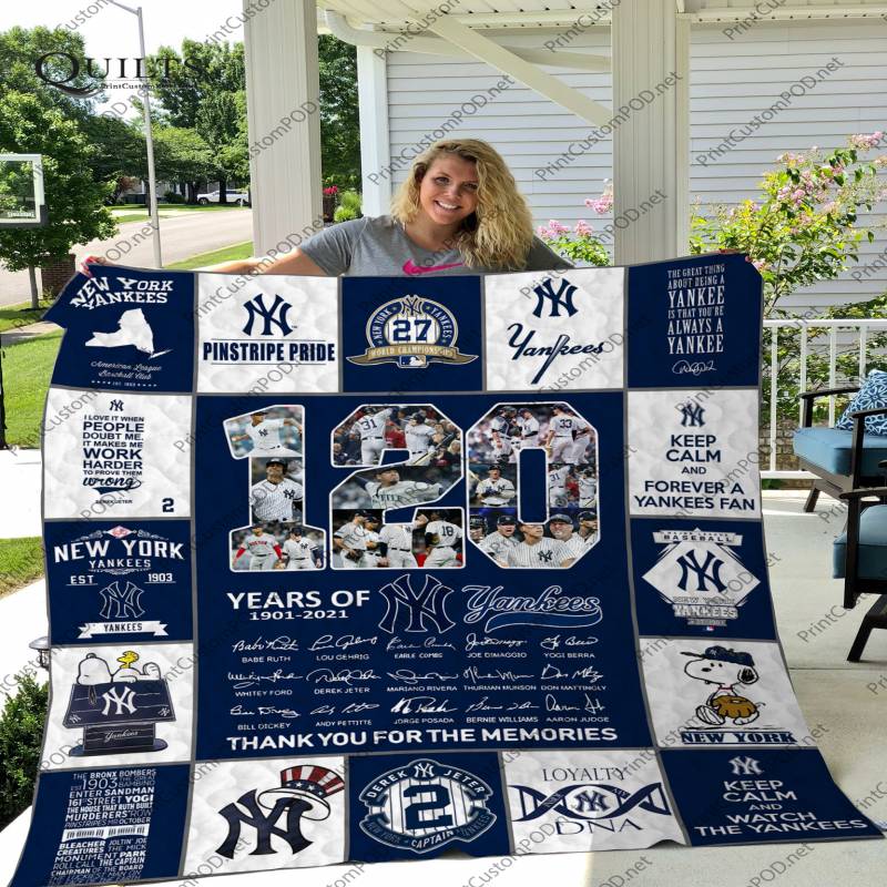 New York Yankees 120 Quilt Blanket - Famjoys New York Yankees 120 Quilt Blanket - Famjoys