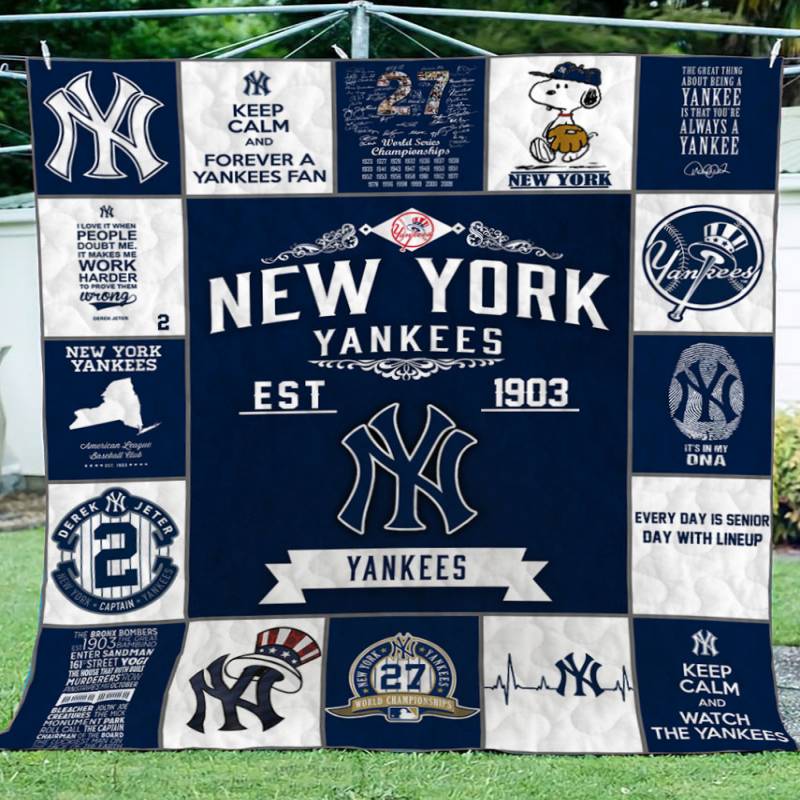 New York Yankees 17-2 Quilt Blanket - Famjoys New York Yankees 17-2 Quilt Blanket - Famjoys