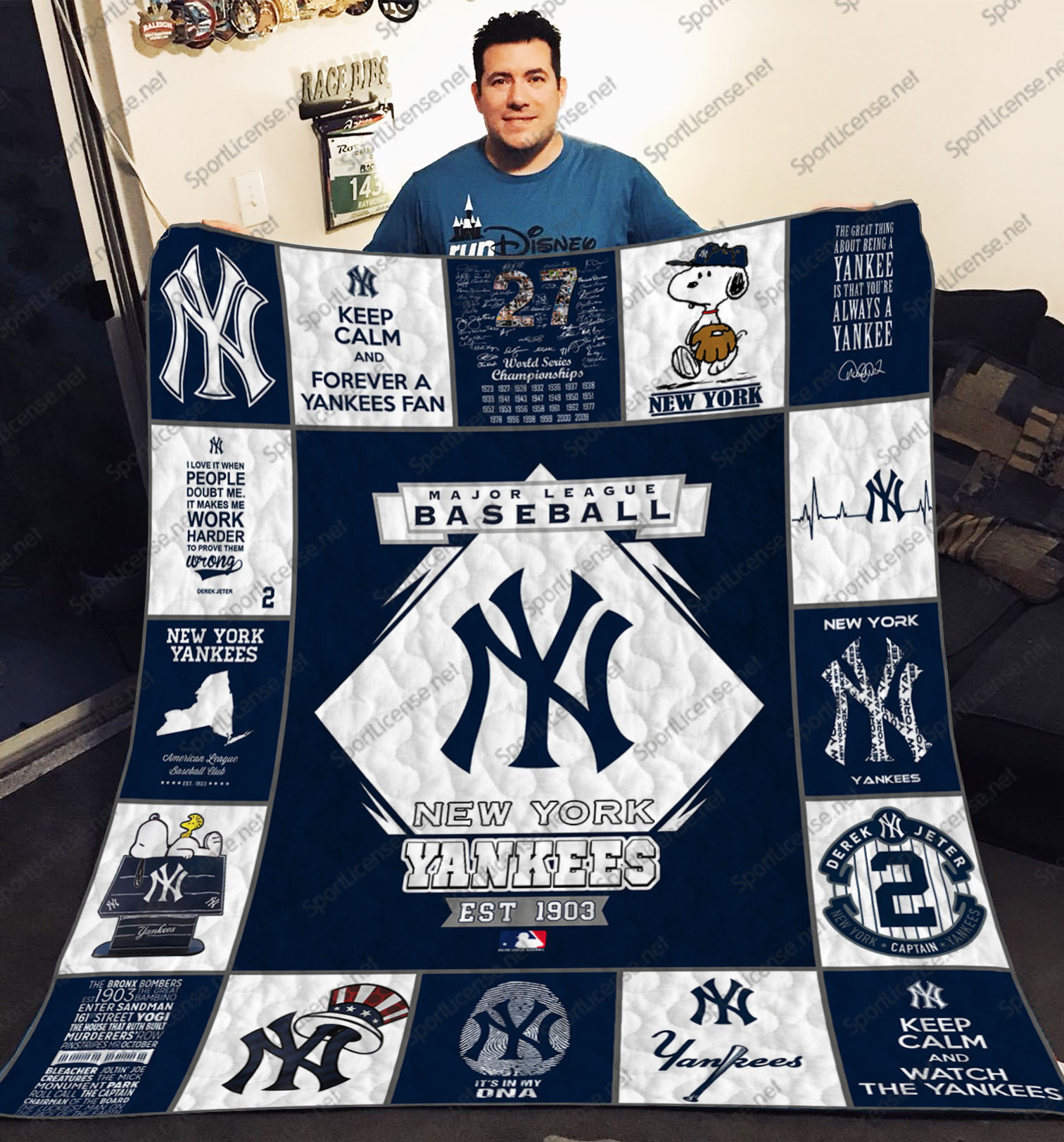 New York Yankees 17 Quilt Blanket For Fan - Famjoys New York Yankees 17 Quilt Blanket For Fan - Famjoys