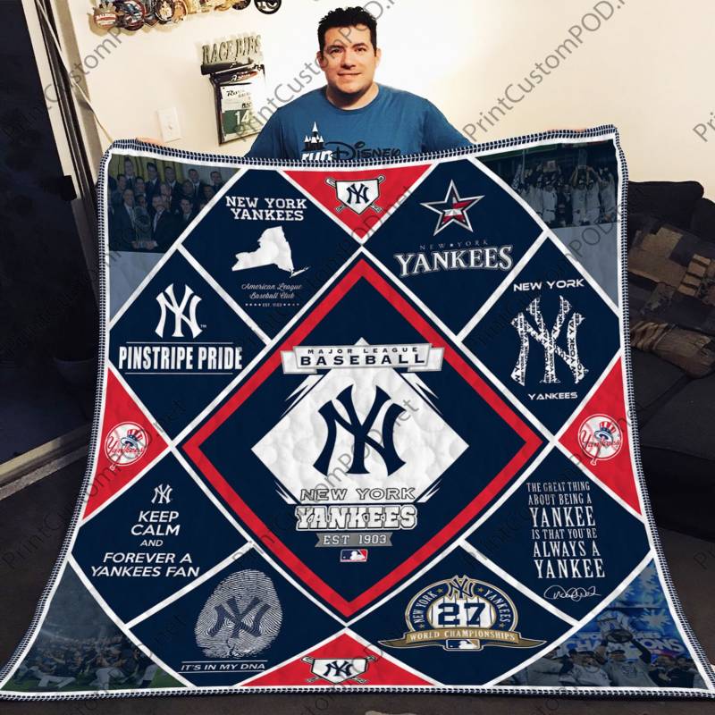 New York Yankees 9 Quilt Blanket - Famjoys New York Yankees 9 Quilt Blanket - Famjoys