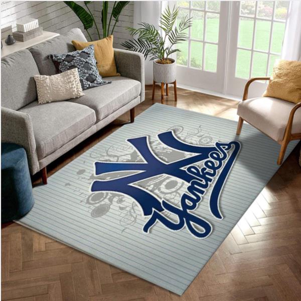 New York Yankees Area Rug Baseball Floor Decor The US Decor - Famjoys New York Yankees Area Rug Baseball Floor Decor The US Decor - Famjoys