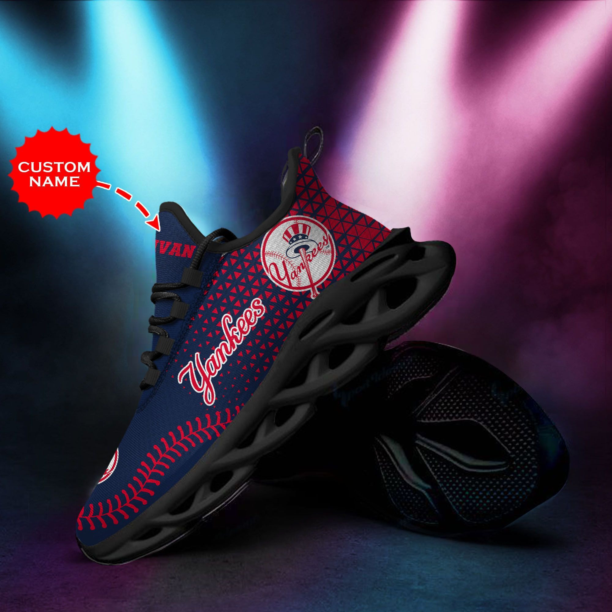 New York Yankees Custom Personalized Max Soul Sneakers Shoes - Famjoys New York Yankees Custom Personalized Max Soul Sneakers Shoes - Famjoys