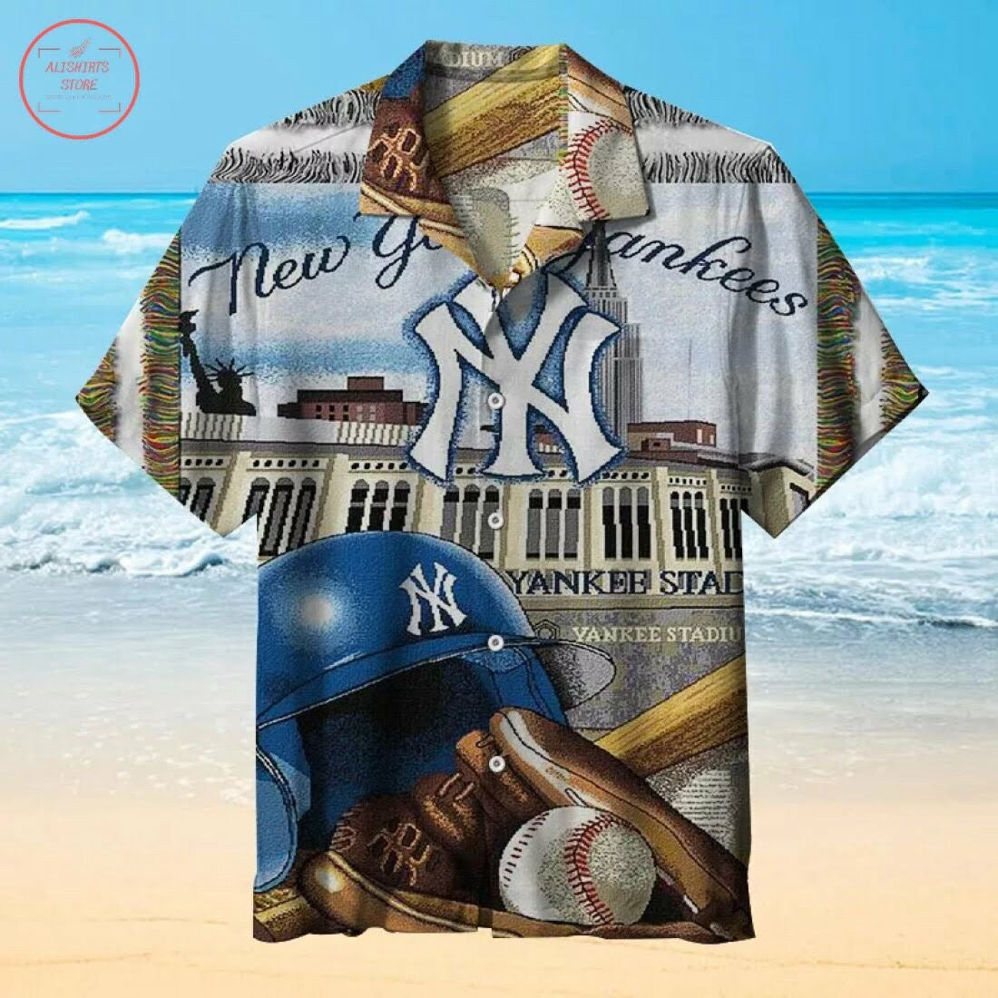 New York Yankees Hawaiian Shirt - Famjoys New York Yankees Hawaiian Shirt - Famjoys