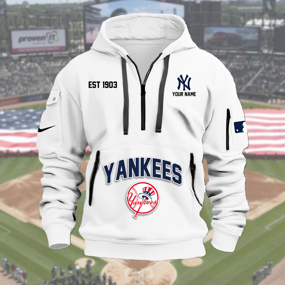 New York Yankees Heavy Hoodie - Famjoys New York Yankees Heavy Hoodie - Famjoys