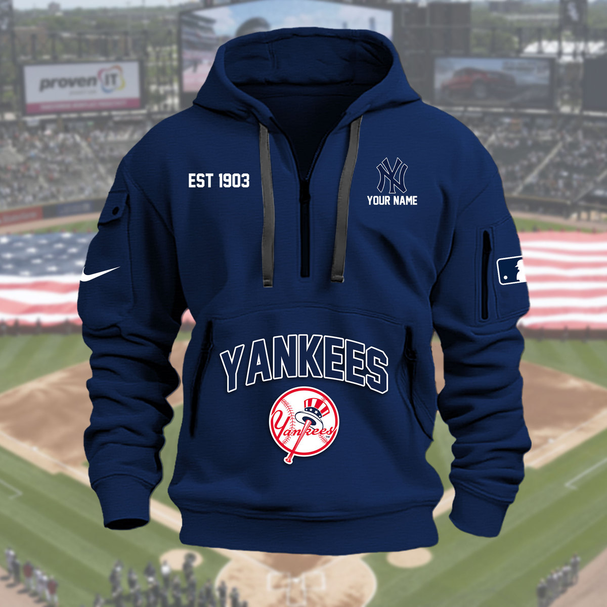 New York Yankees Heavy Hoodie - Famjoys New York Yankees Heavy Hoodie - Famjoys
