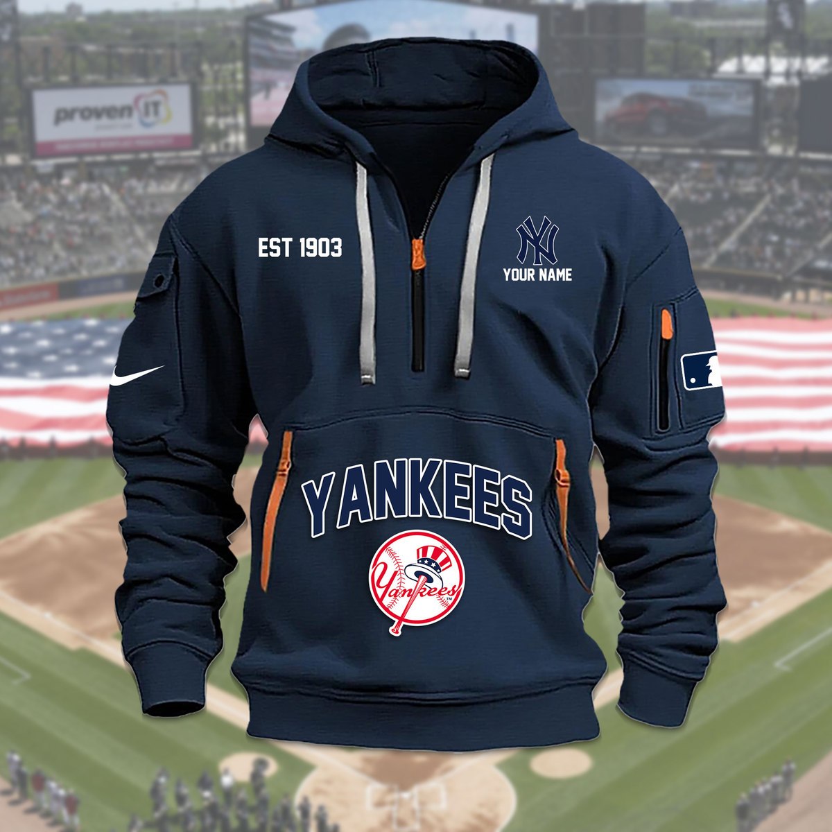 New York Yankees Heavy Hoodie - Famjoys New York Yankees Heavy Hoodie - Famjoys