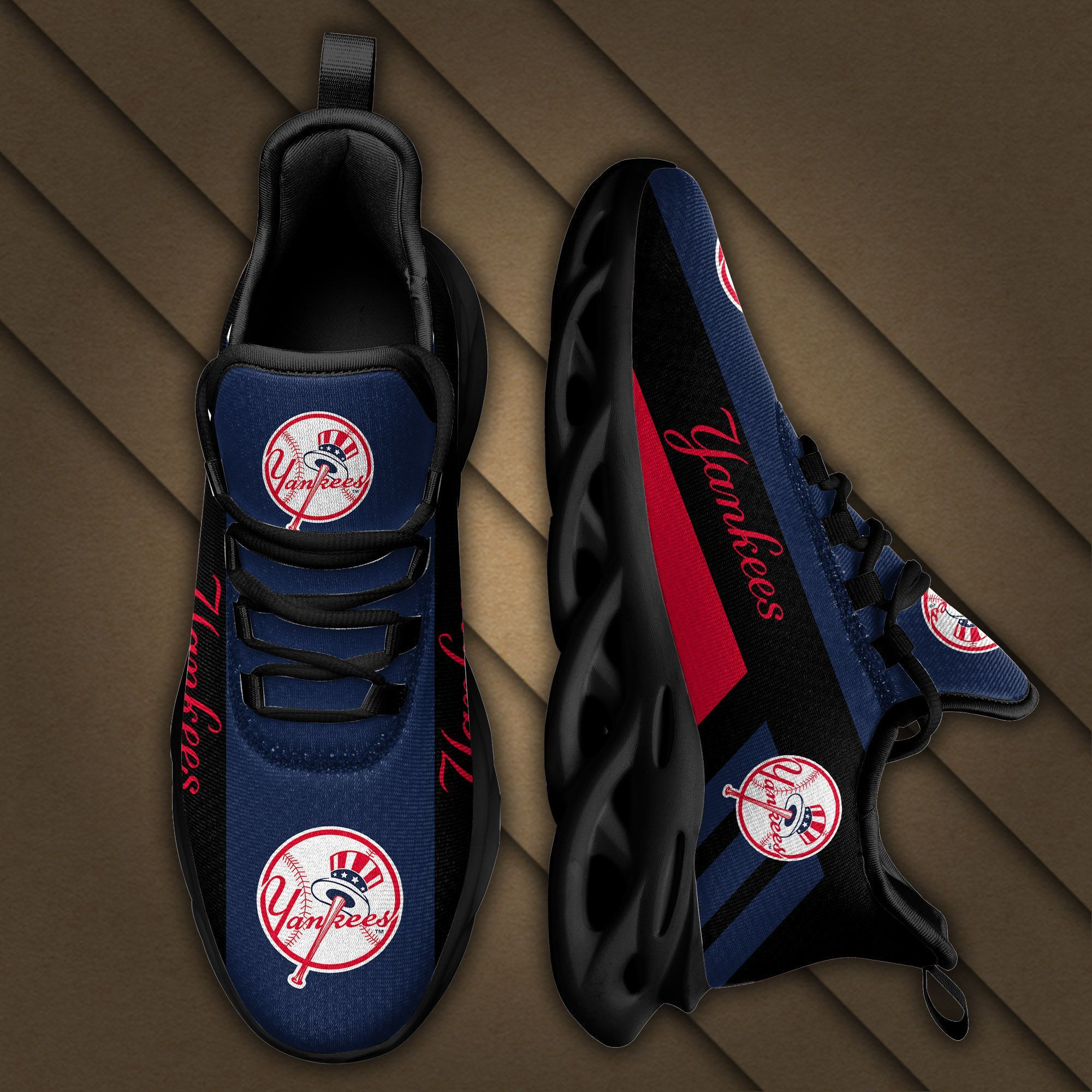 New York Yankees Max Soul Sneakers Shoes - Famjoys New York Yankees Max Soul Sneakers Shoes - Famjoys