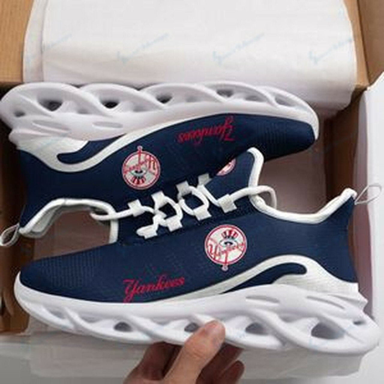 New York Yankees Max Soul YZ Running Sneakers 416 - Famjoys New York Yankees Max Soul YZ Running Sneakers 416 - Famjoys