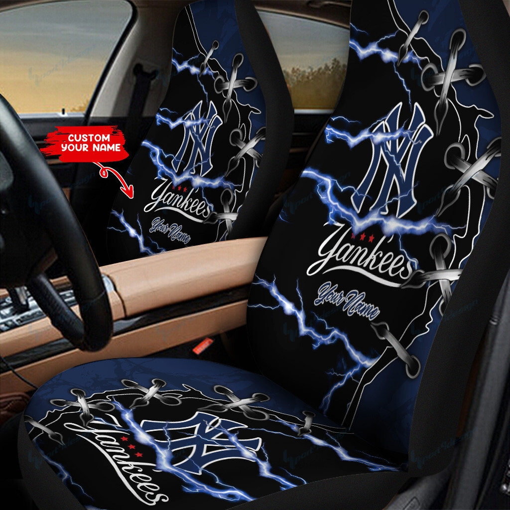 New York Yankees Personalized Car Seat Covers BG241 - Famjoys New York Yankees Personalized Car Seat Covers BG241 - Famjoys