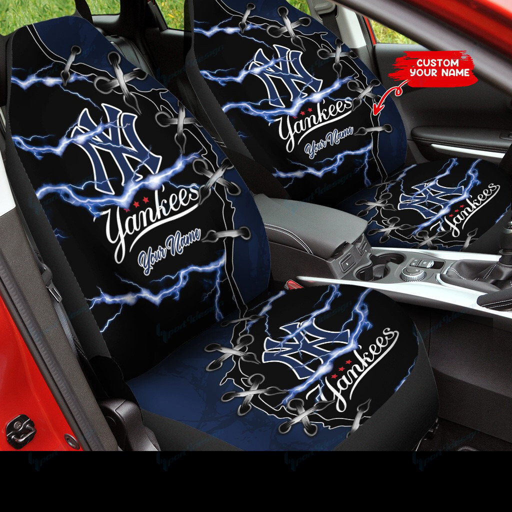 New York Yankees Personalized Car Seat Covers BG241 - Famjoys New York Yankees Personalized Car Seat Covers BG241 - Famjoys