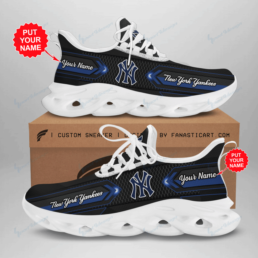 New York Yankees Personalized Max Soul YZ Running Sneakers 62 - Famjoys New York Yankees Personalized Max Soul YZ Running Sneakers 62 - Famjoys