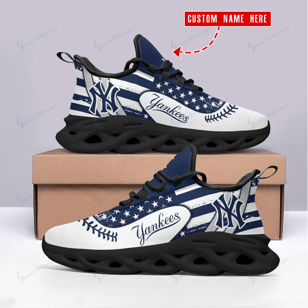 New York Yankees Personalized Running Sneakers Bb353 - Famjoys New York Yankees Personalized Running Sneakers Bb353 - Famjoys