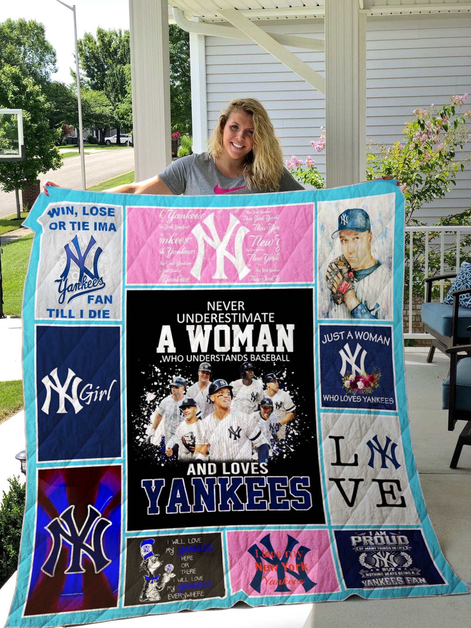 New York Yankees Quilt Blanket- Custom Quilt 01 - Famjoys New York Yankees Quilt Blanket- Custom Quilt 01 - Famjoys