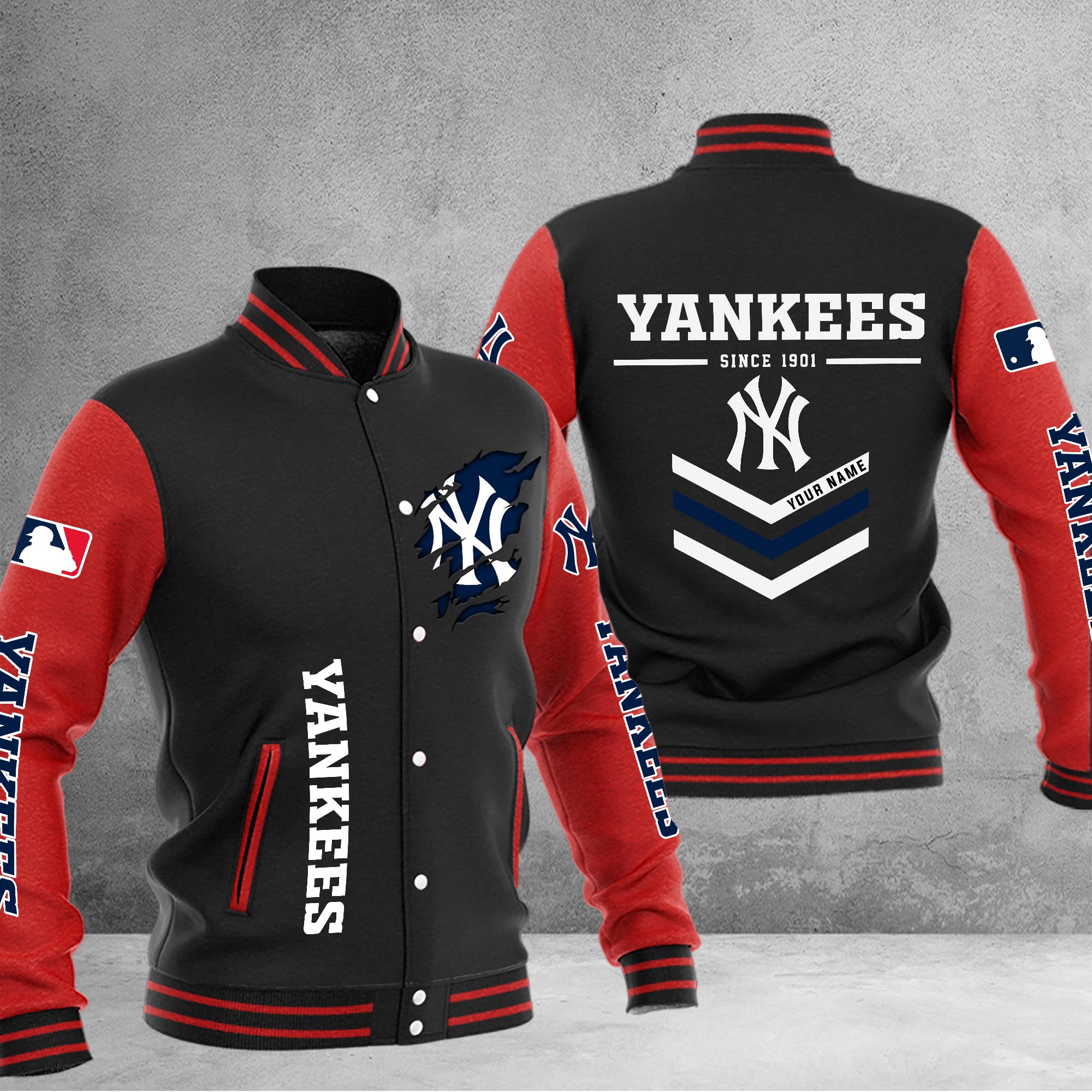 New York Yankees Varsity Baseball Jacket - Famjoys New York Yankees Varsity Baseball Jacket - Famjoys