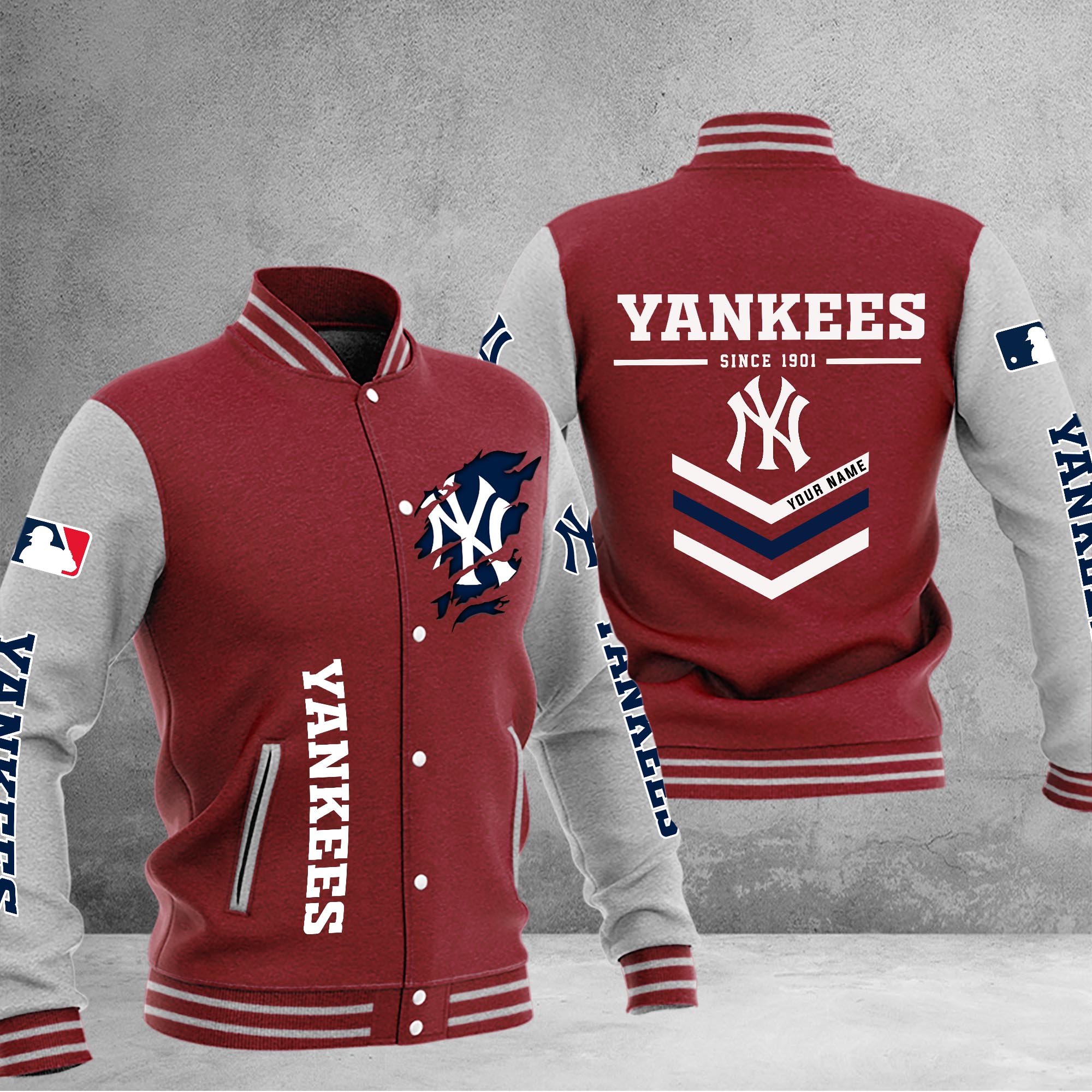 New York Yankees Varsity Baseball Jacket - Famjoys New York Yankees Varsity Baseball Jacket - Famjoys