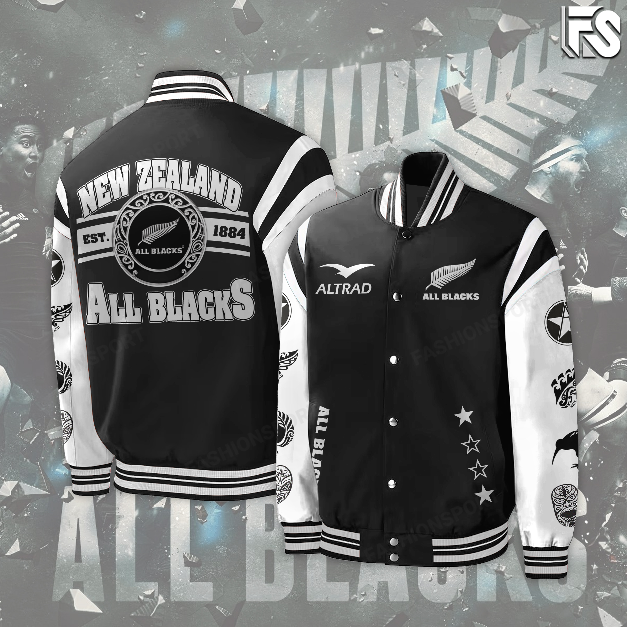 New Zealand Cricket Team Baseball Jacket - Famjoys New Zealand Cricket Team Baseball Jacket - Famjoys